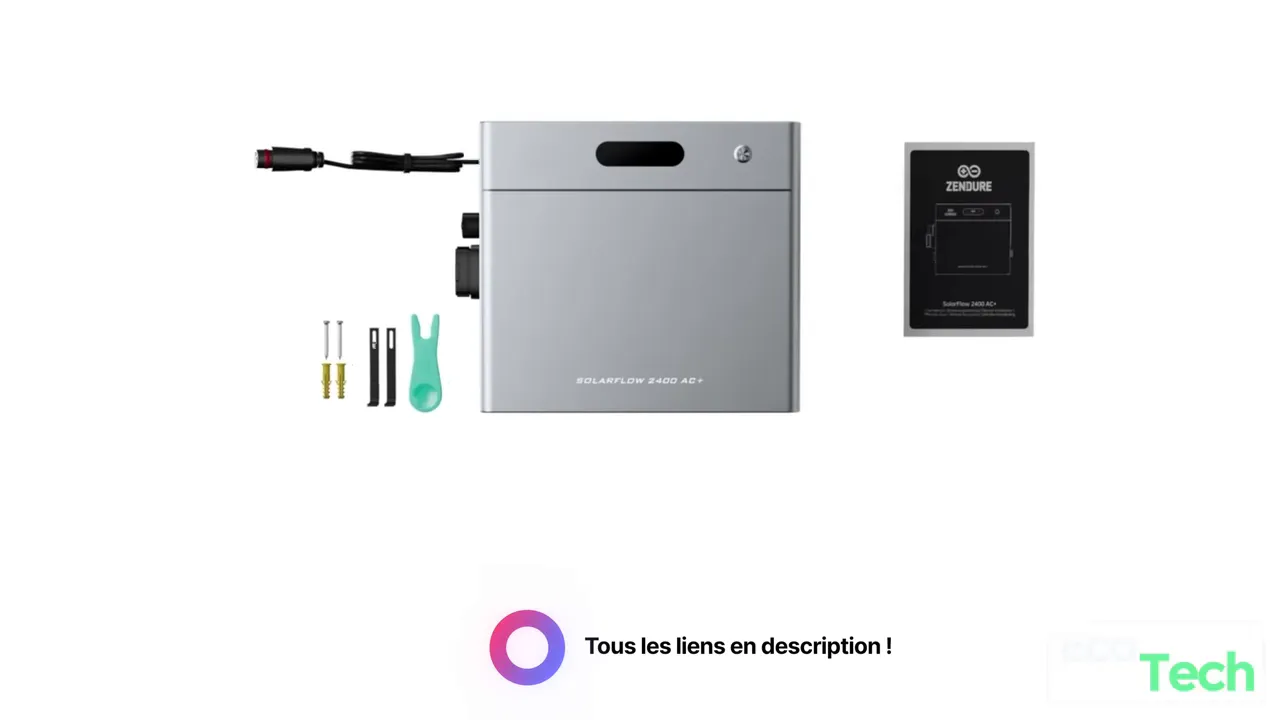 Zendure SolarFlow 800 Plus vue produit sur fond blanc avec accessoires