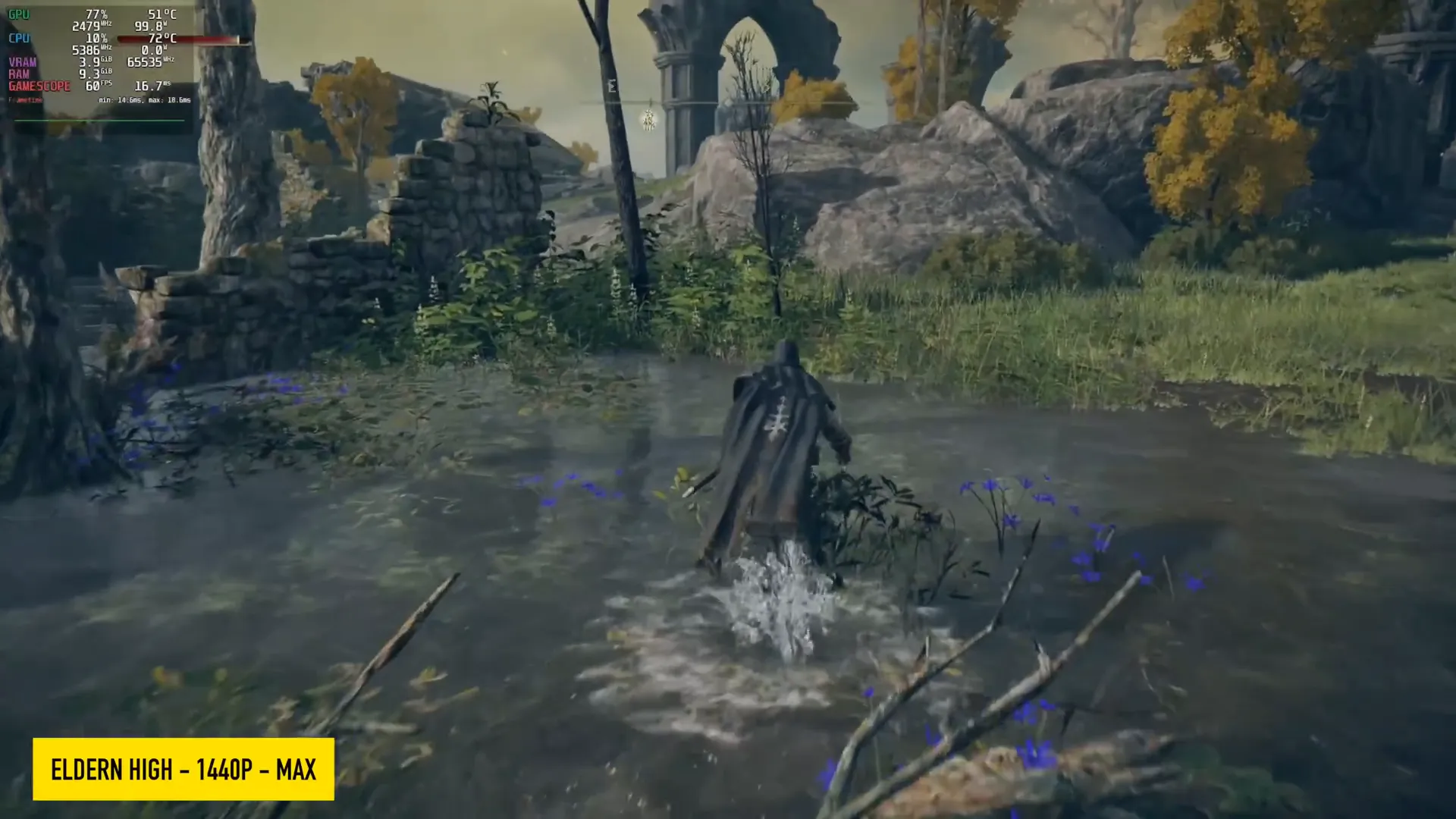 Elden Ring à 1440p maximum, proche de 60 FPS