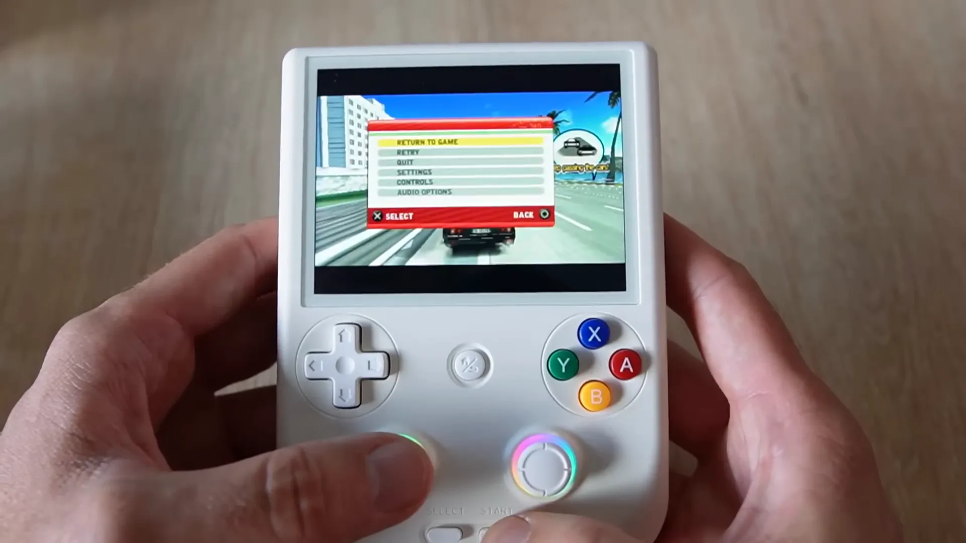 PSP : interface des paramètres graphiques et choix de la résolution