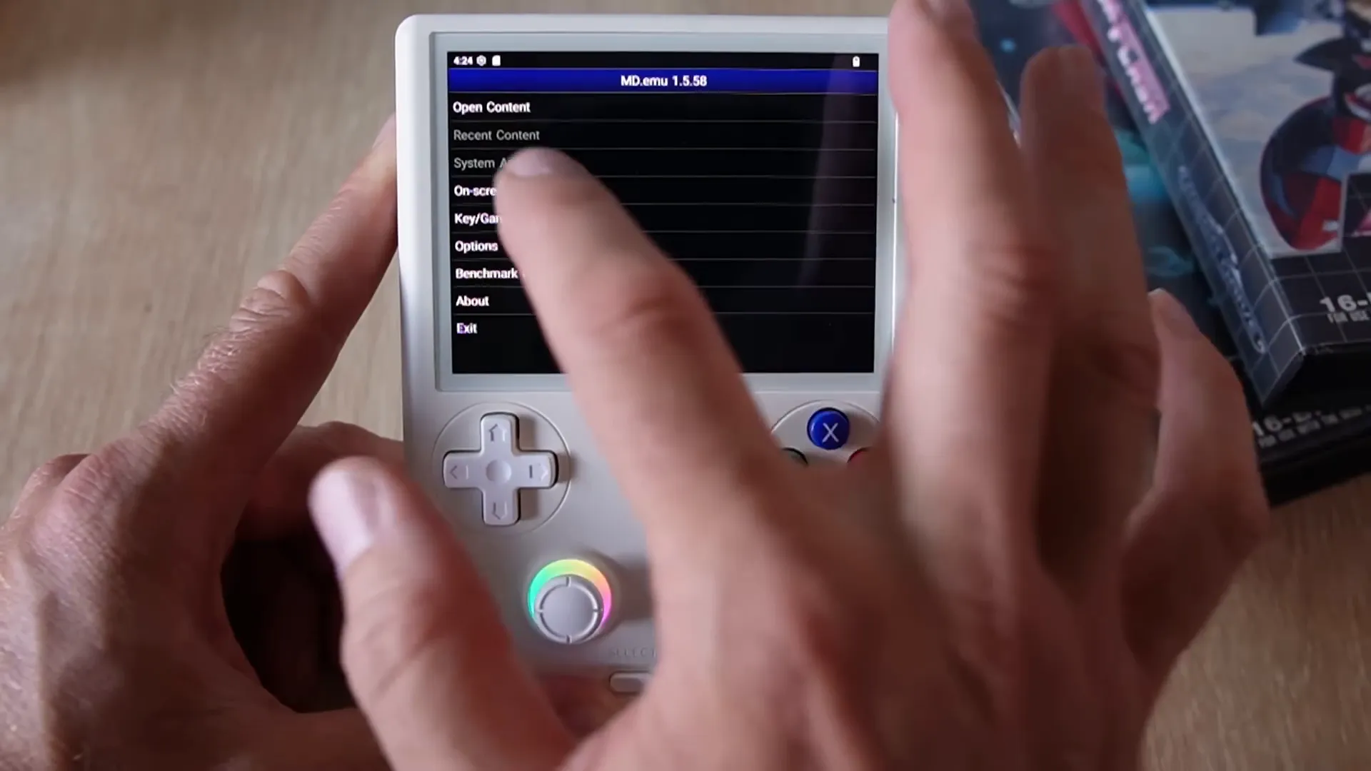 Sélection du dossier ROM sur la carte microSD via l'interface