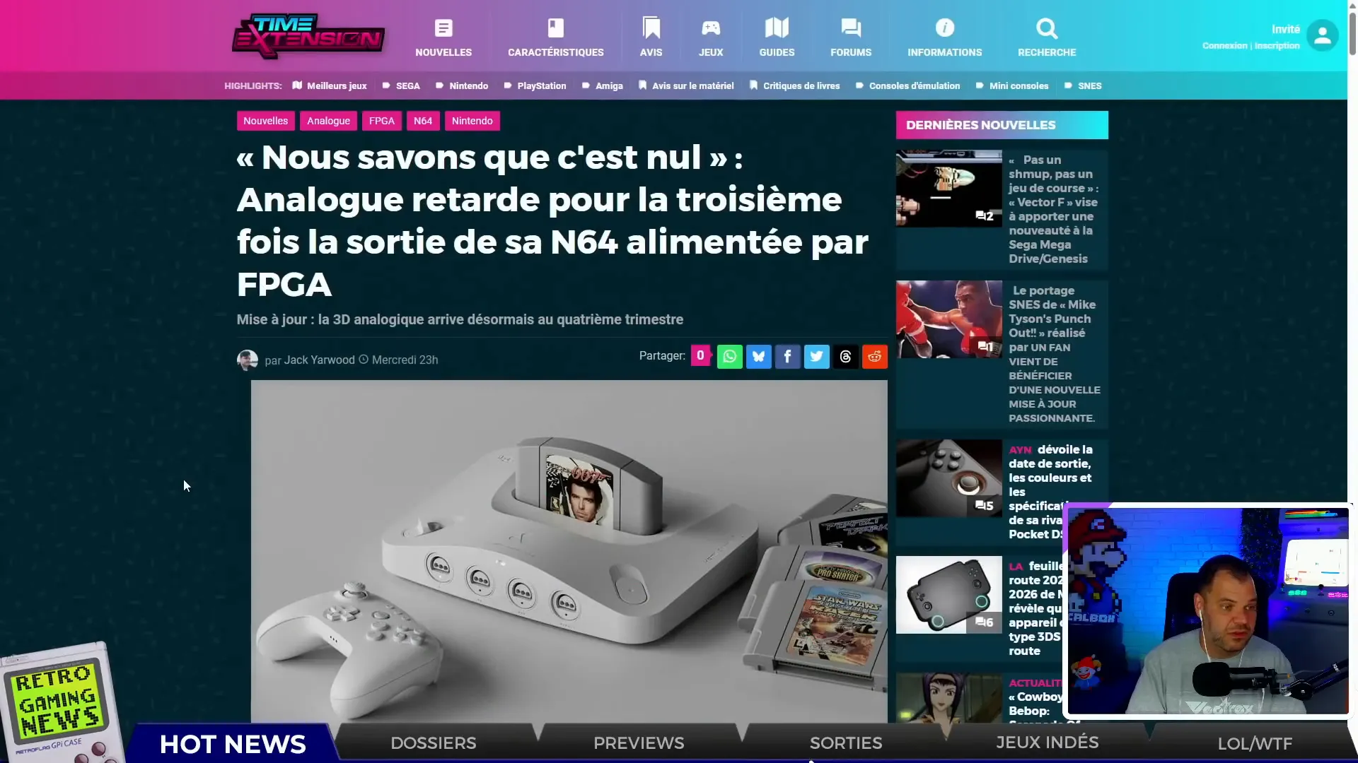 Annonce du nouveau report de l'Analogue 64