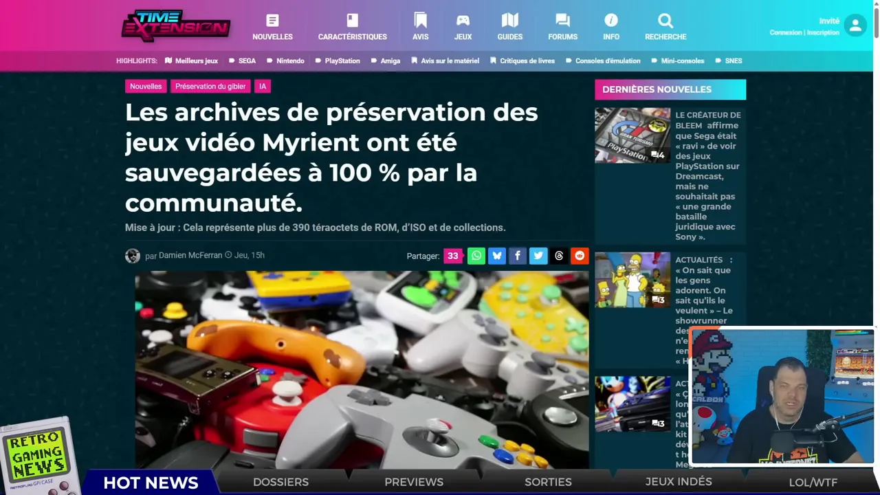 Capture d'écran article Time Extension : Les archives Myrient sauvegardées à 100 %