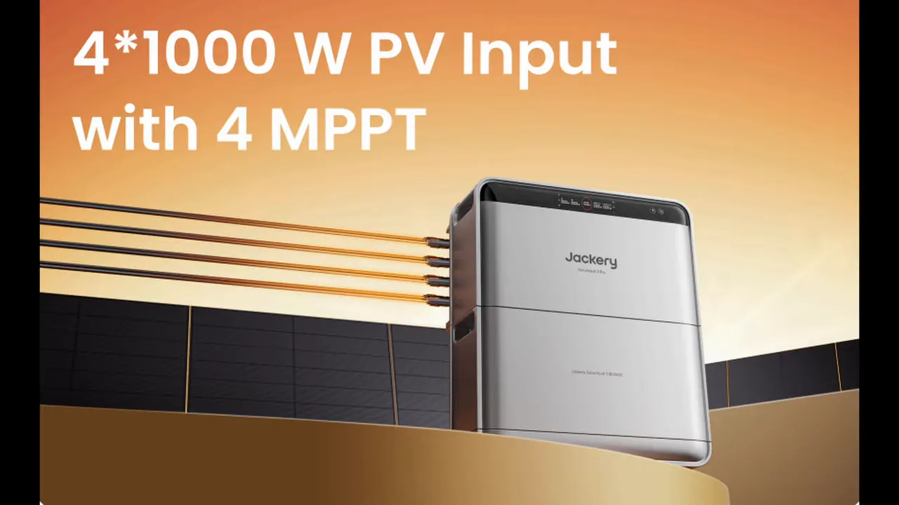 Illustration des 4 entrées photovoltaïques indépendantes de la Jackery SolarVault 3 Pro Max
