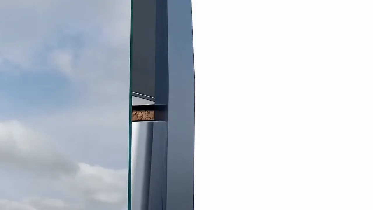 Coupe du cadre du panneau montrant l'entrée d'air, isolation et chicanes