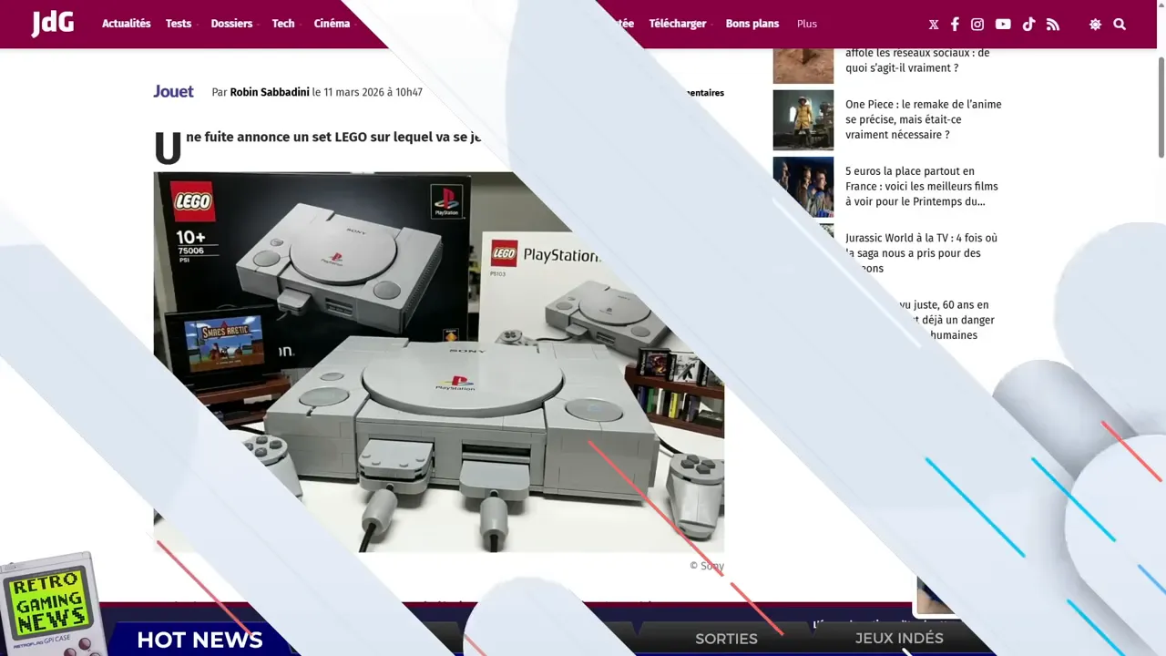 Fuite LEGO montrant un kit PlayStation 1 avec écran CRT (article de type actualité)