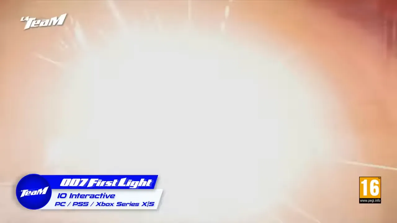 Écran d’accueil 007 First Light avec logo du jeu et limite d’âge PEGI