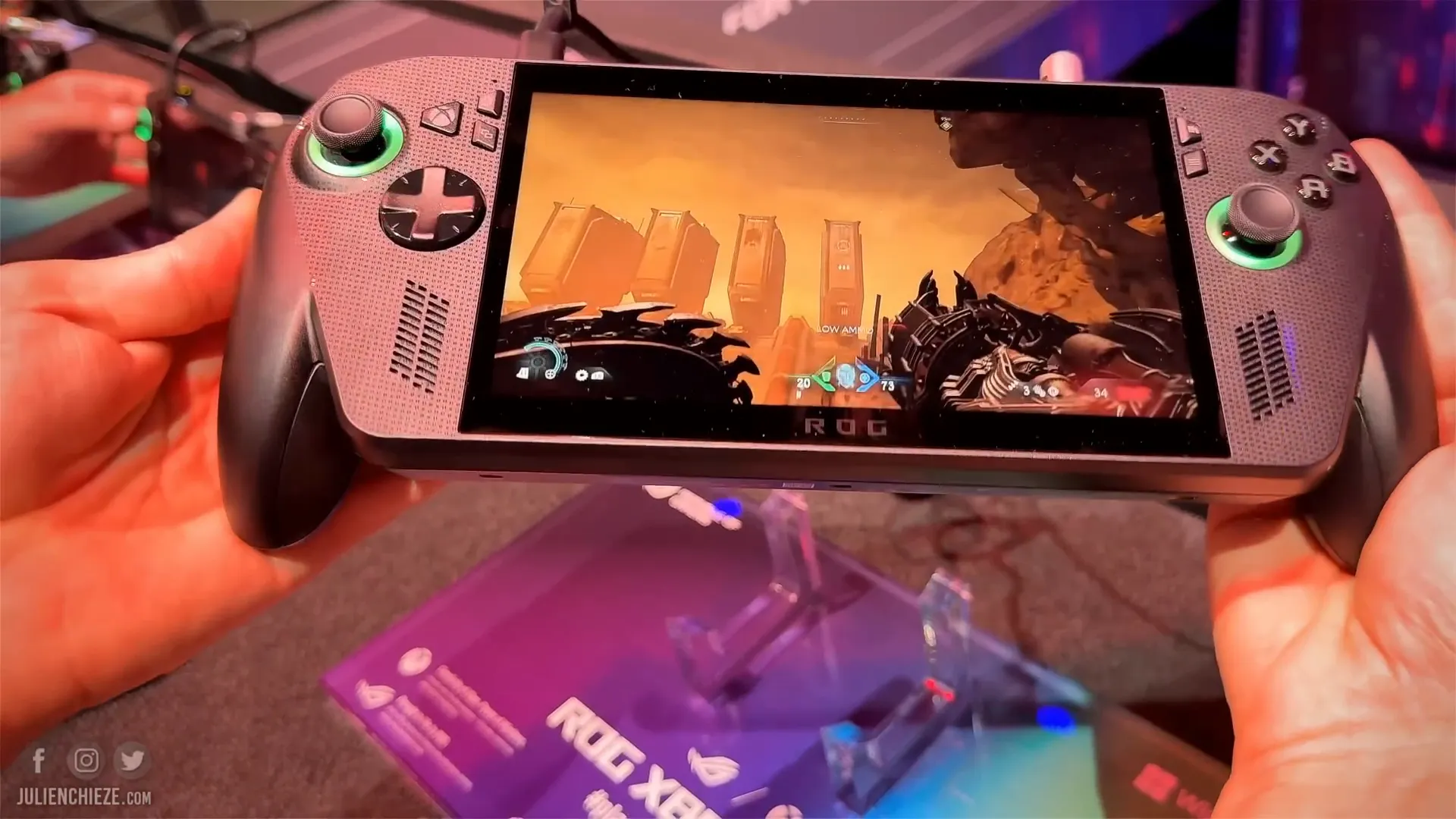 Détail des aérations et ventilations sur la ROG Xbox Ally
