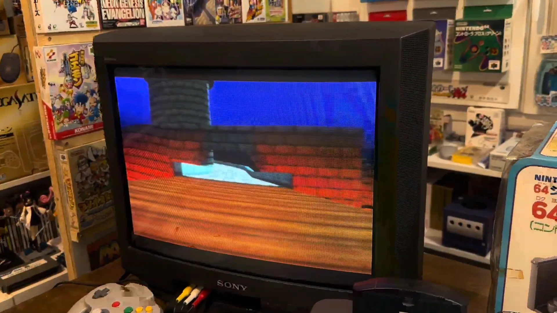 Capture d'écran de Mario Kart 64 avec des décors grandioses