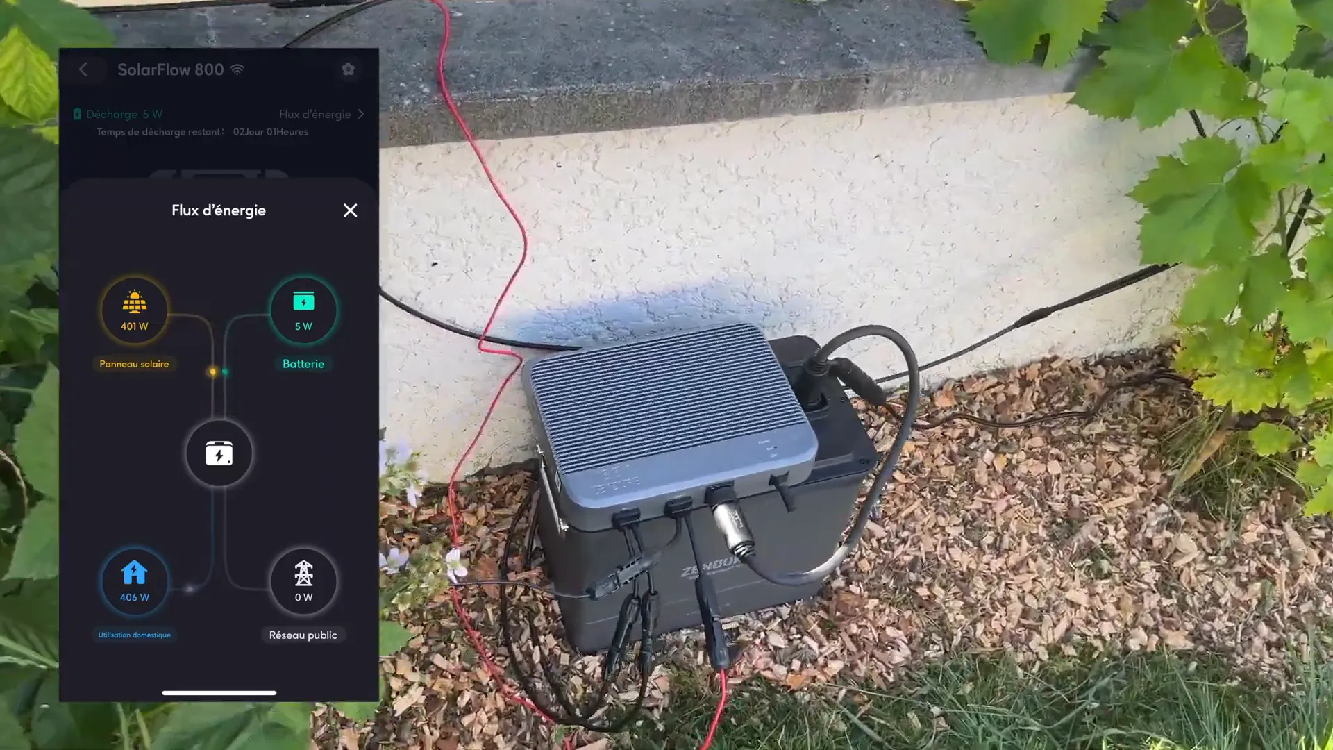 Panneaux souples Zendure avec micro-onduleur Solar Flow 800 et batterie