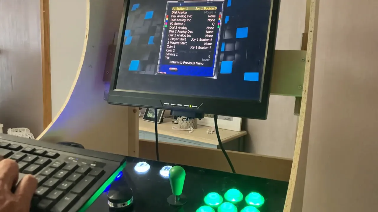 Mise en place des touches dans MAME : assignation de Player One Start et Insert Coin