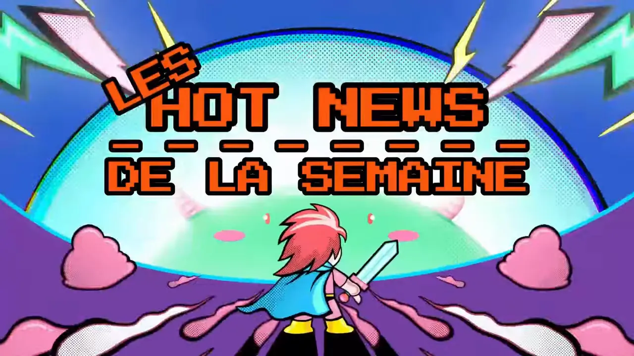 Titre illustré 'LES HOT NEWS DE LA SEMAINE' sur fond pop art