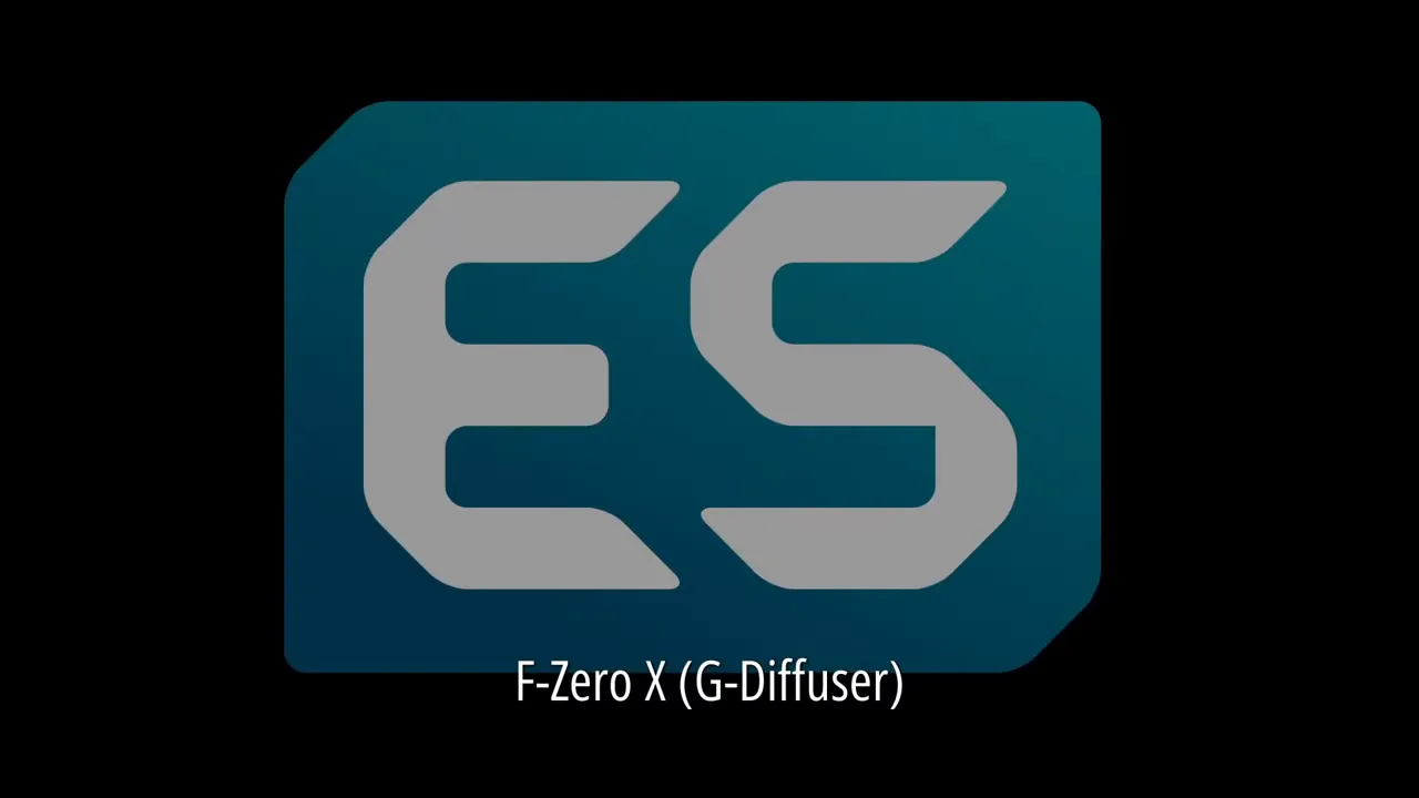 Écran RetroBat affichant F-Zero X G-Diffuser avec une icône ES