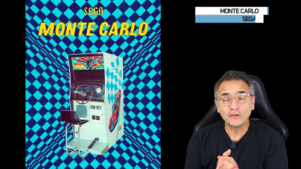 Flyer Monte Carlo de Sega montrant cockpit et siège optionnel