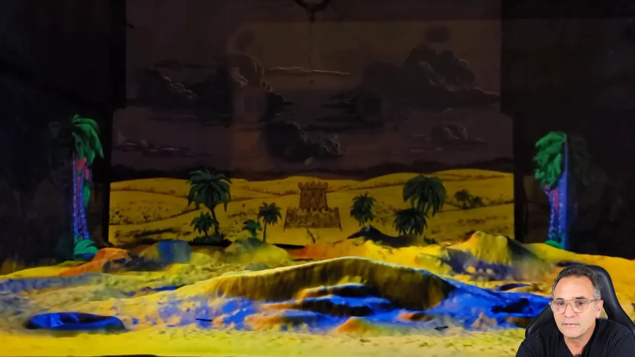 Gros plan sur le décor de la Foreign Legion avec fort et tanks