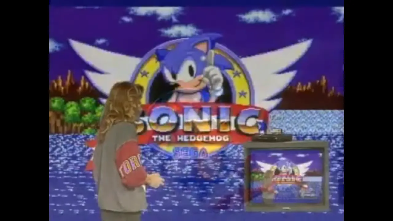 Écran Sonic the Hedgehog avec le hérisson bleu et son logo