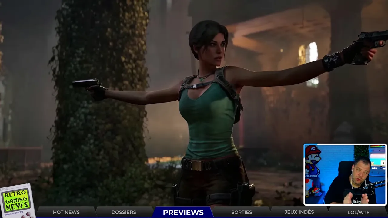 Logo Tomb Raider Legacy of Atlantis sur fond sombre
