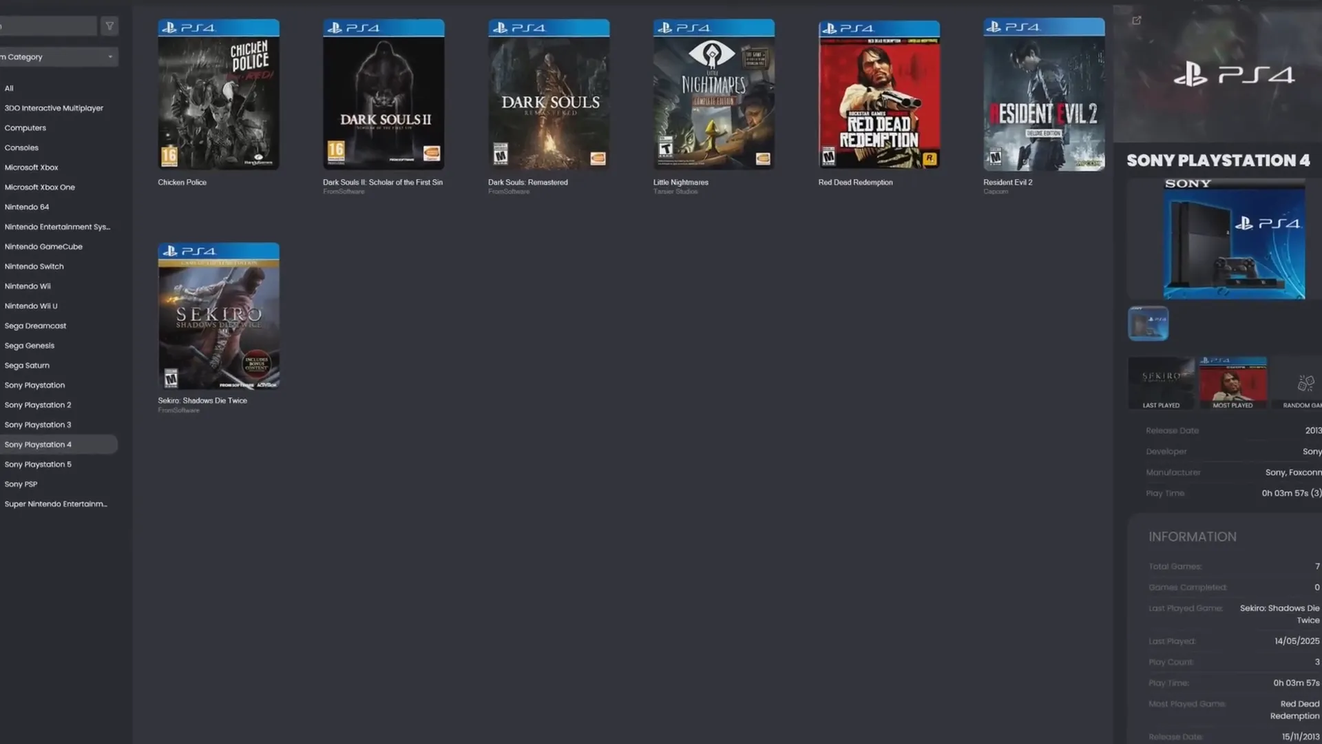LaunchBox installé sur le disque du Playon - interface