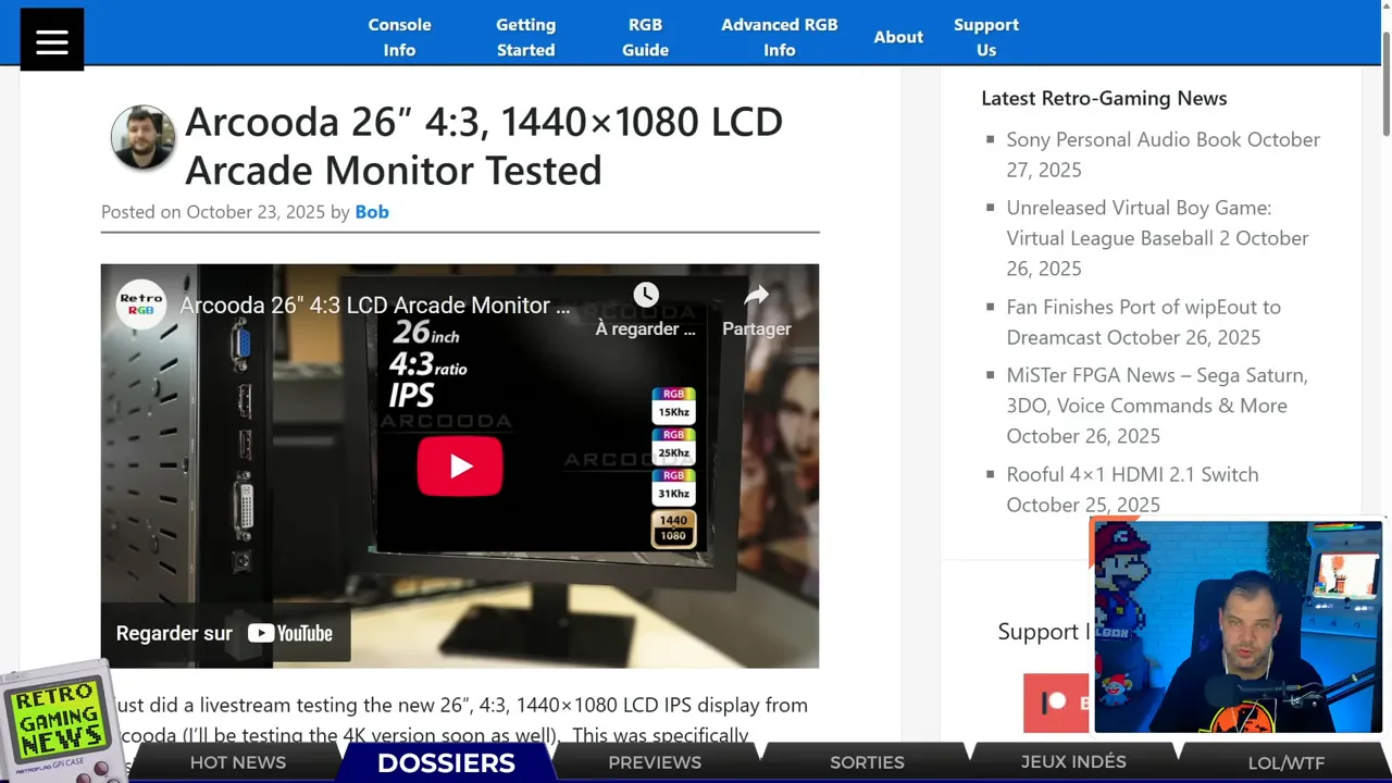 Moniteur Arkuda 26 pouces 4:3 pour borne d'arcade