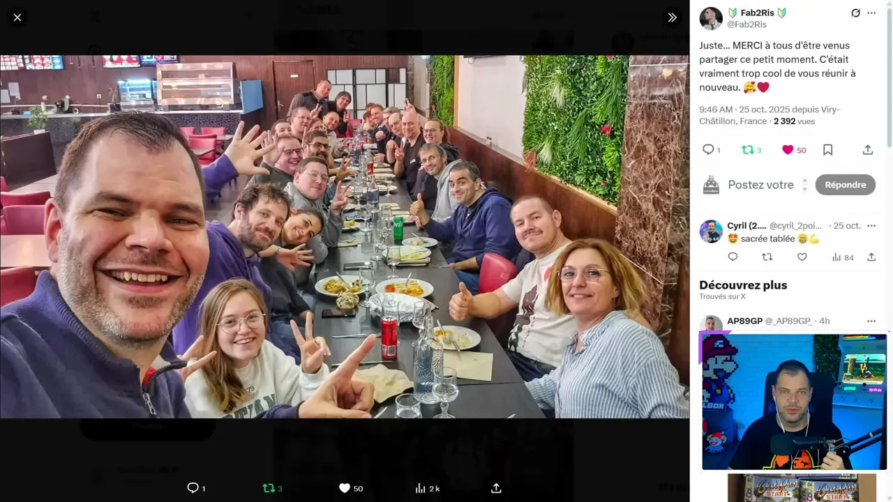 Photo de groupe du repas Recalbox