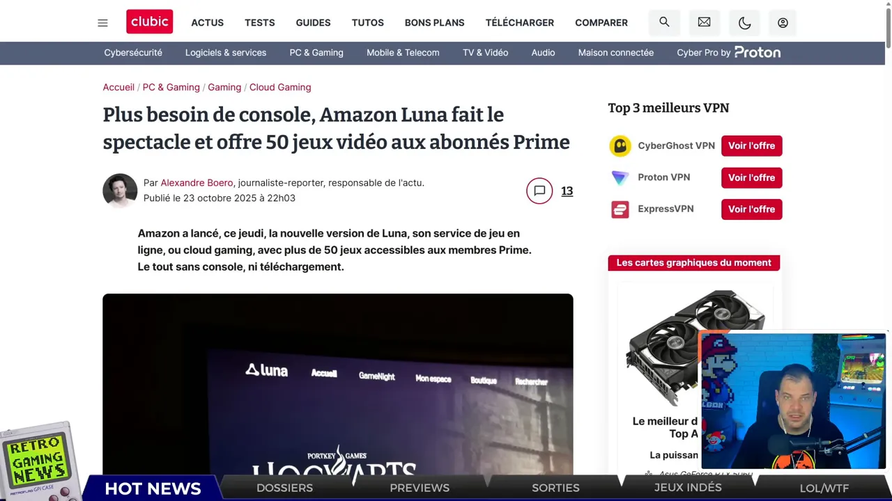 Annonce Amazon Luna pour les abonnés Prime