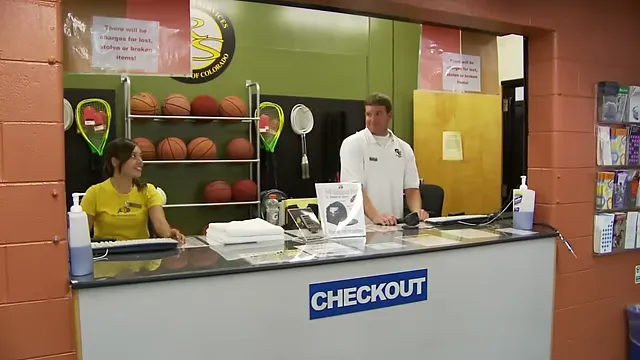 Checkout desk where patrons borrow equipment