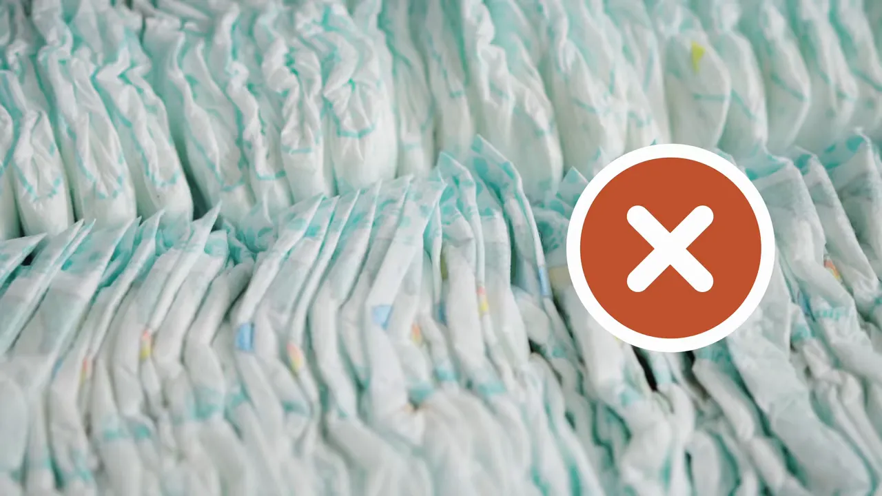 Where Does My Recycling Go? A Longmont Guide to Recycling Right 3 Stack of disposable diapers marked with a 'not allowed' symbol