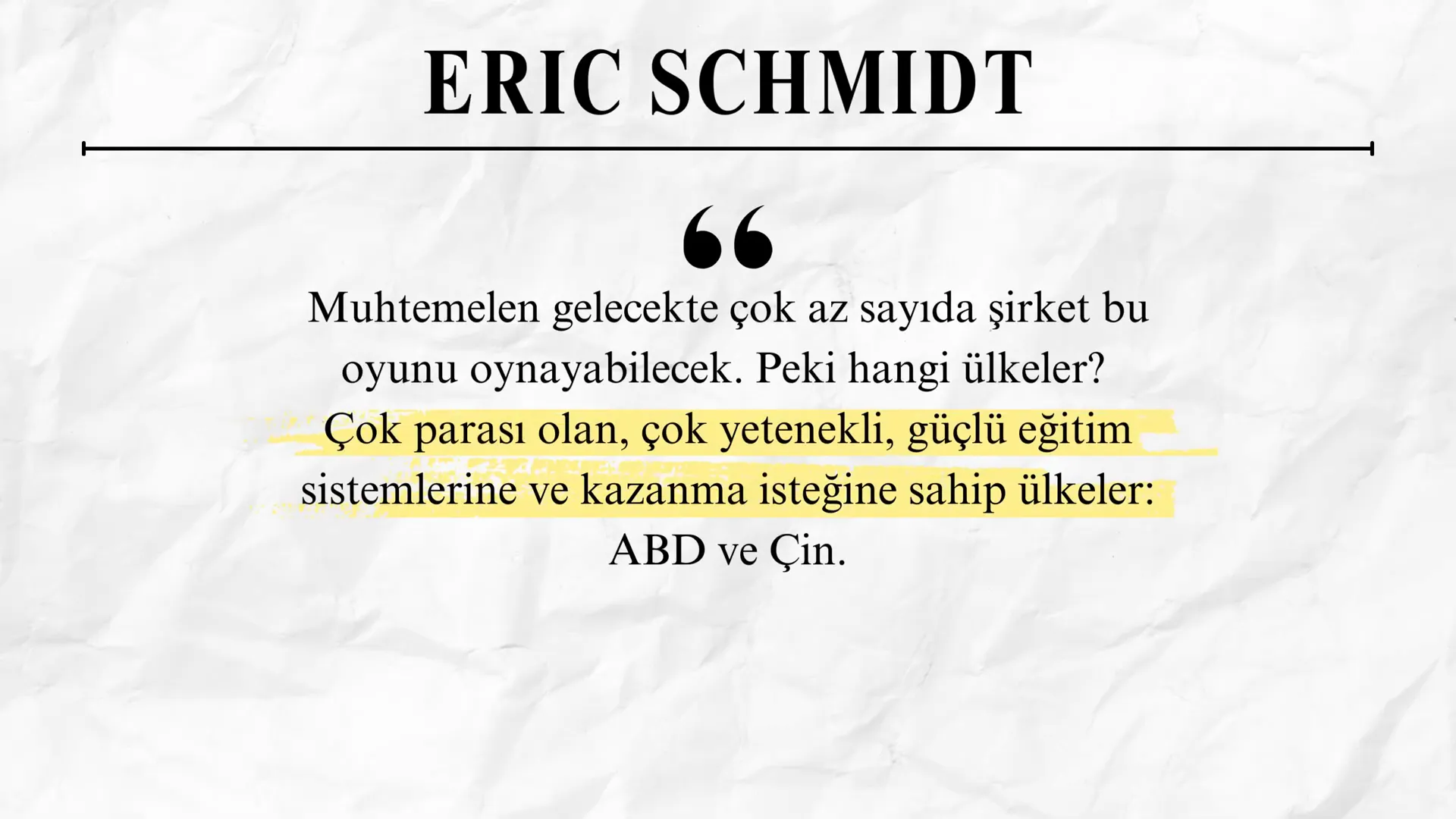 Büyük veri ve enerji kaynakları üzerine Eric Schmidt'in görüşleri