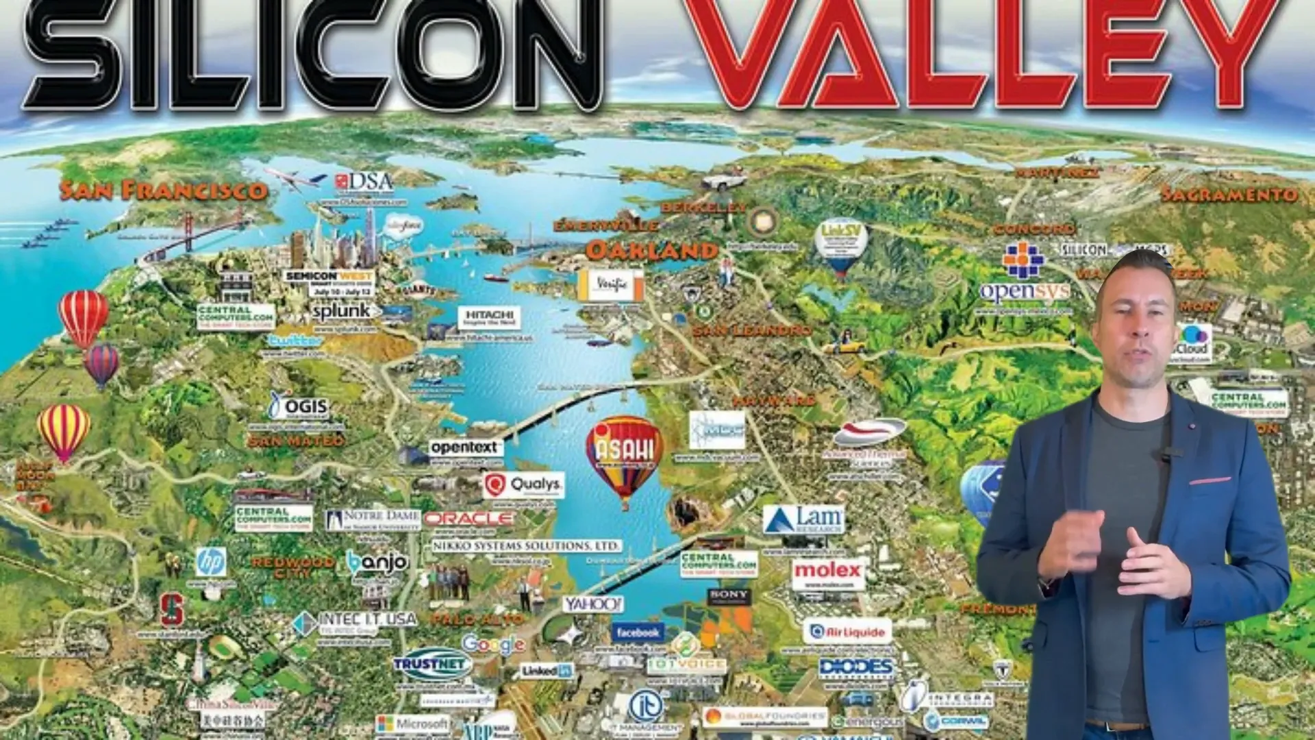 Map showing Redwood City's location in relation to Silicon Valley