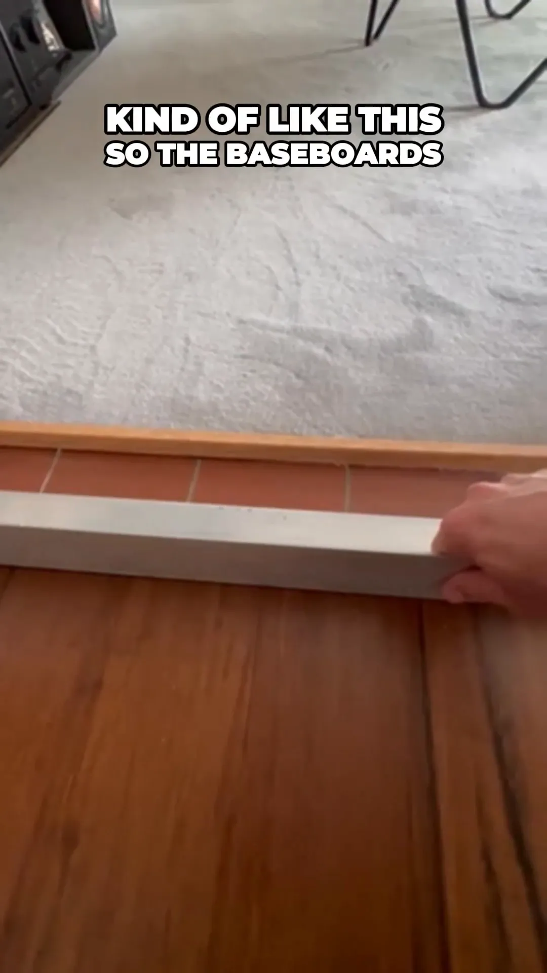 Baseboard example showing proper clearance for expansion