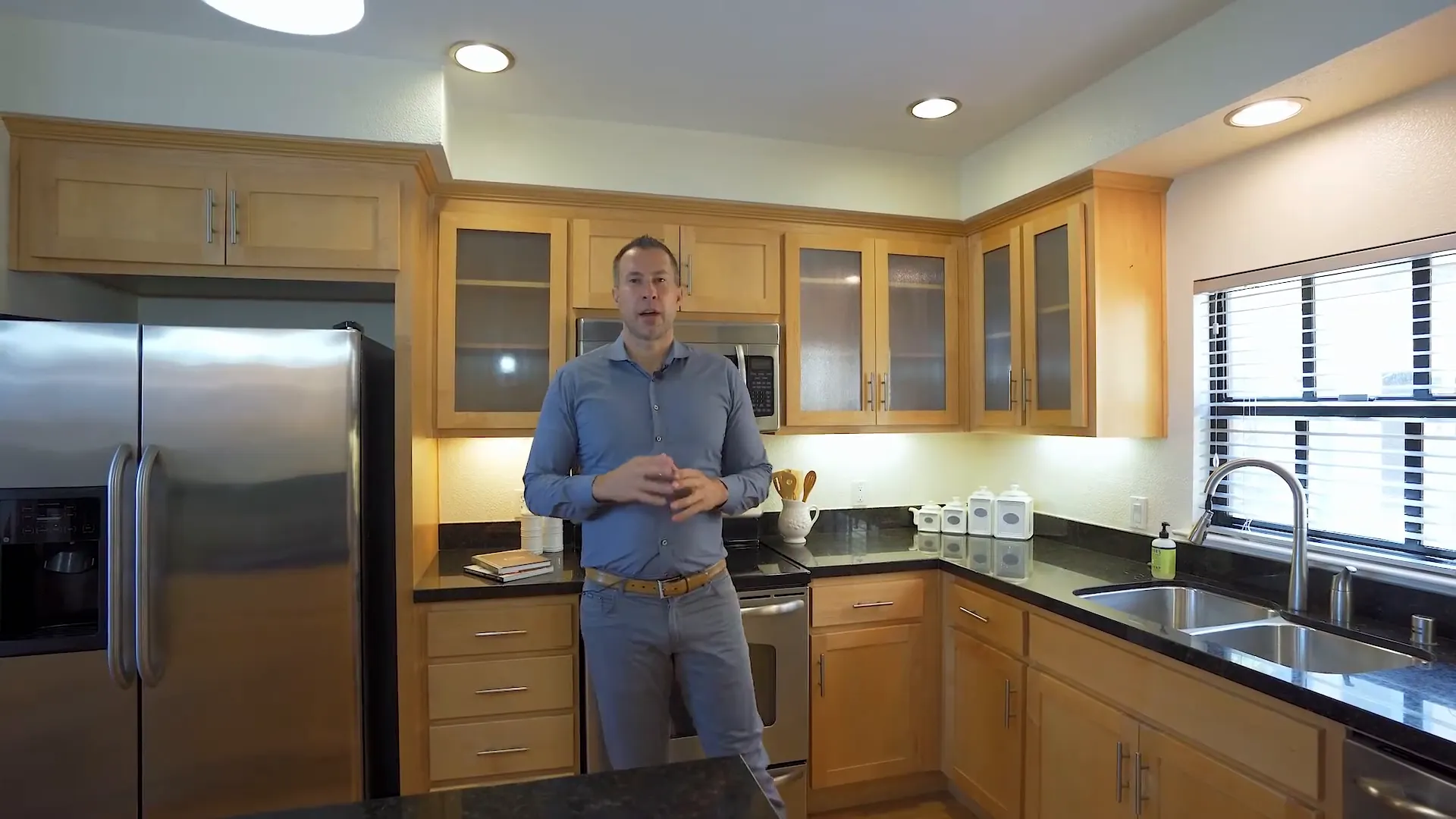 Stunning kitchen with granite countertops and stainless steel appliances