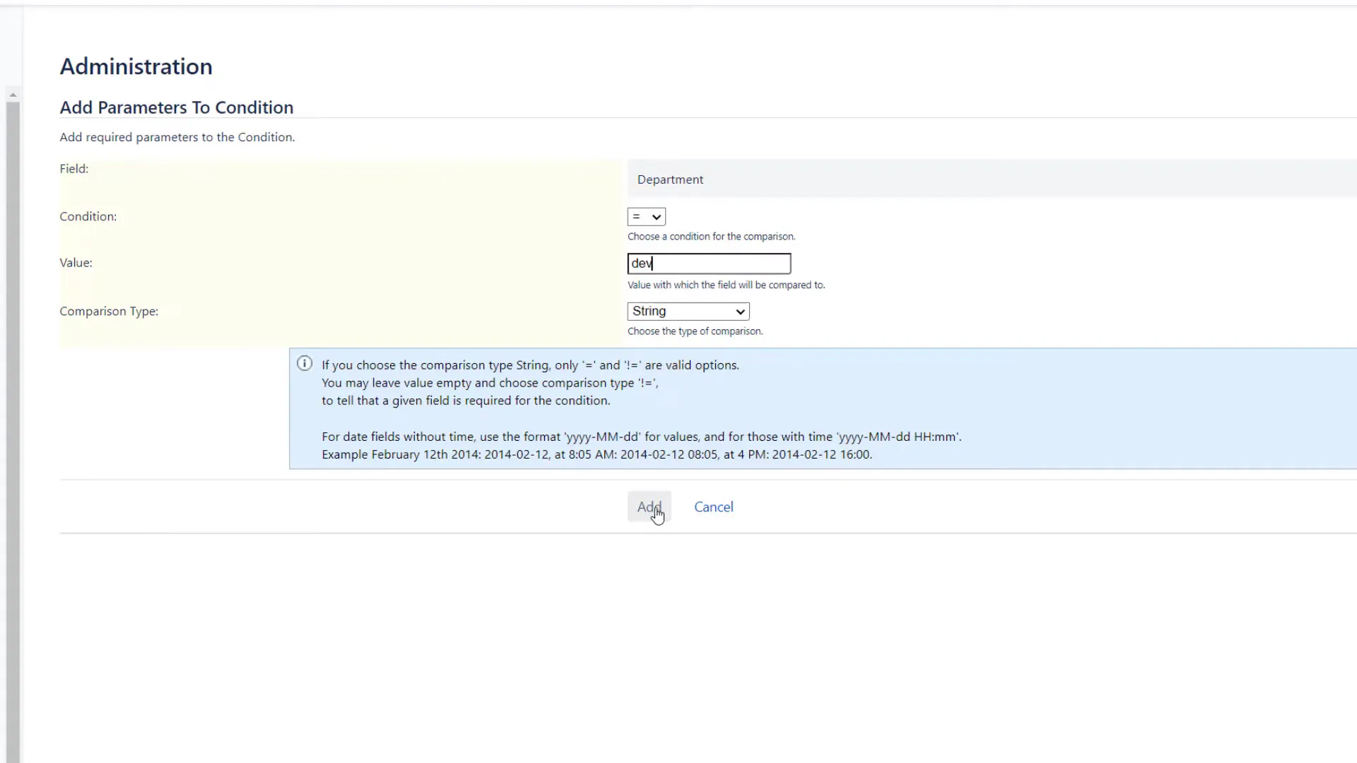 Adding a condition to the workflow