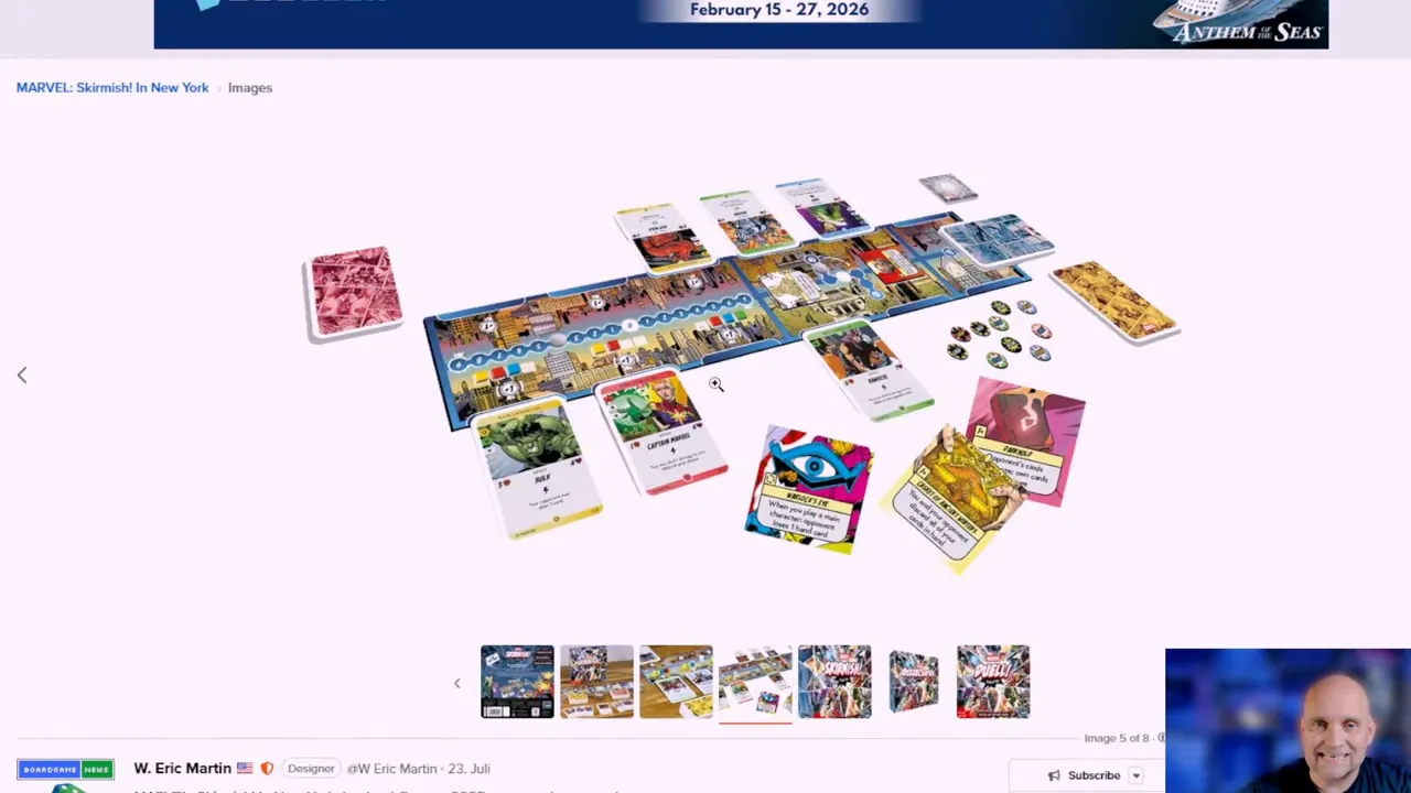 Marvels Duell: Spielkarten und Avengers Tower als Schauplatz