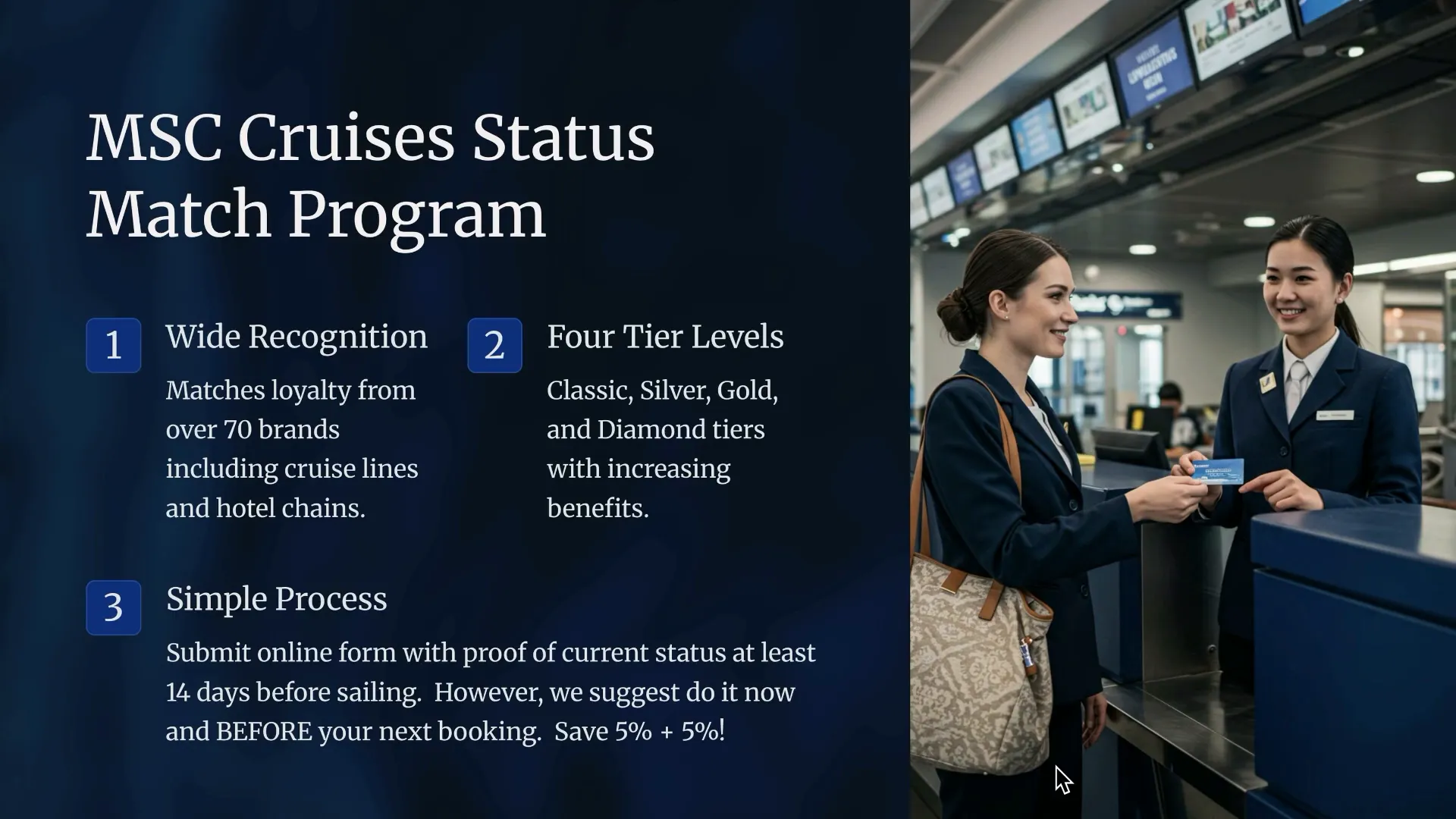 MSC Cruises Status Match Program Overview for unlocking cruise upgrades
