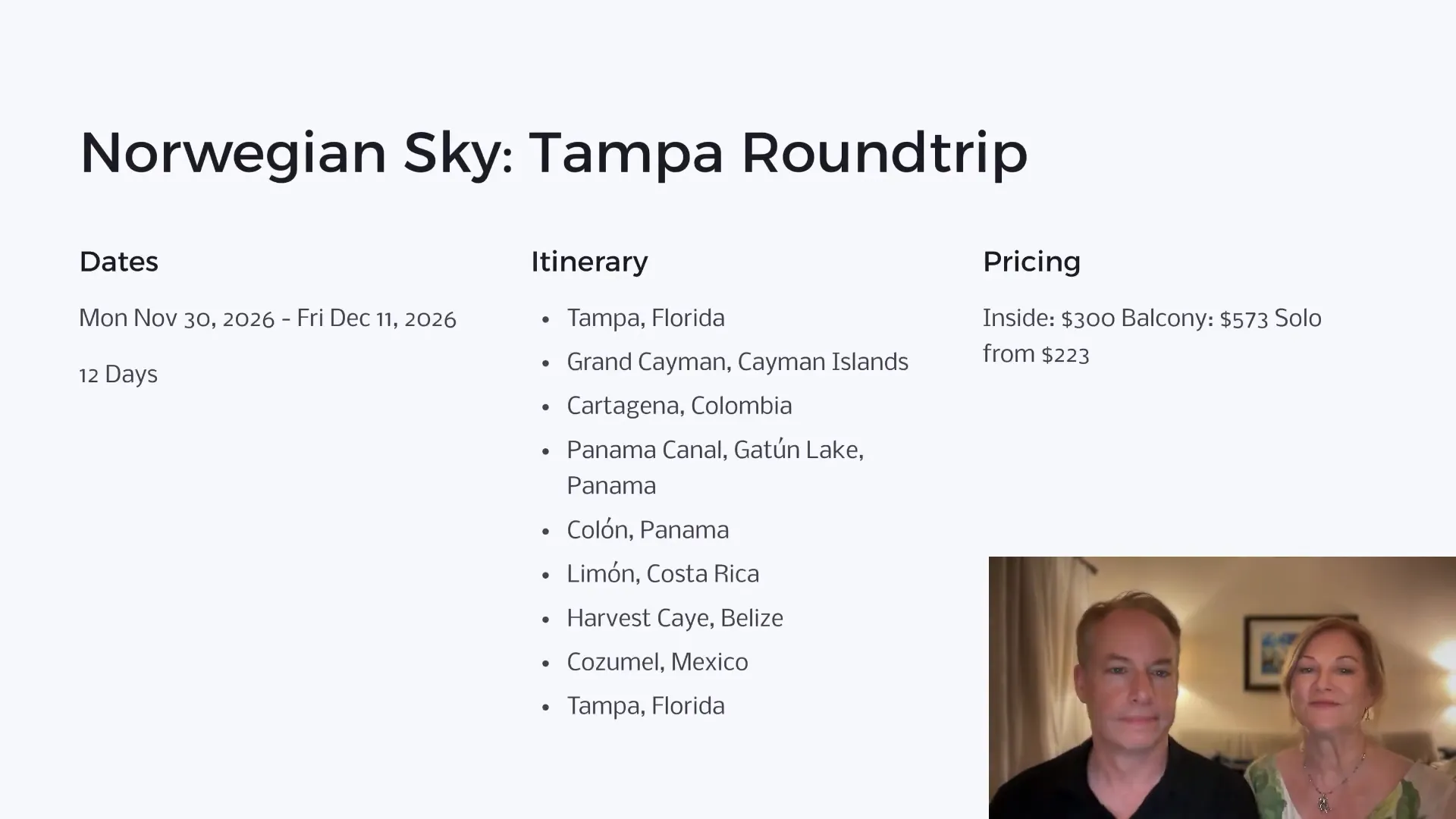 Cruising from Florida to Panama Canal