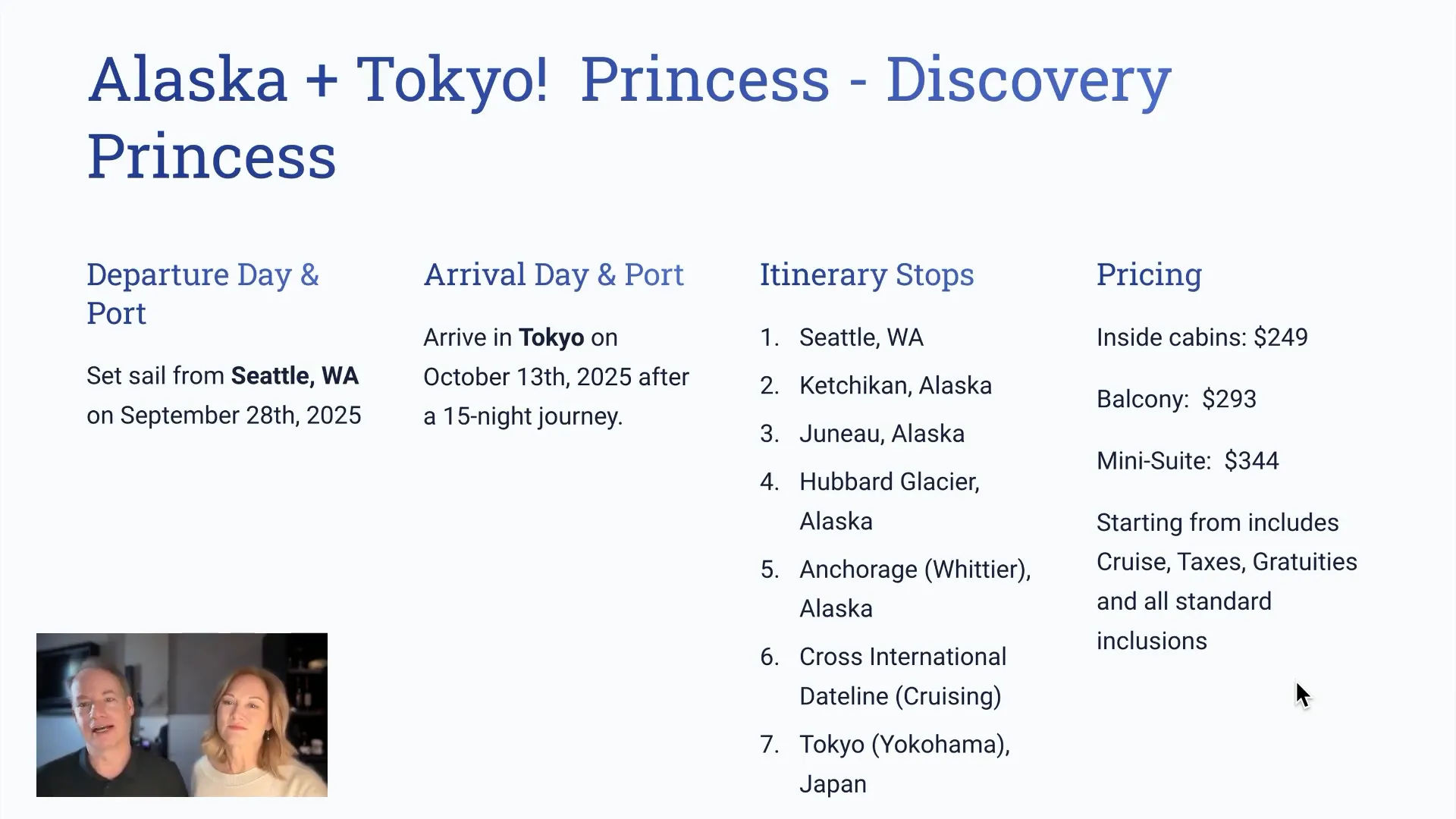 Discovery Princess Alaskan cruise