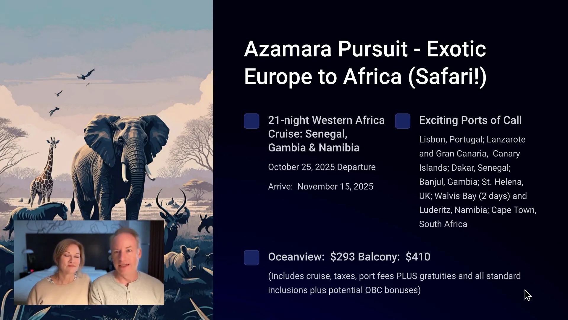 Western Africa cruise itinerary