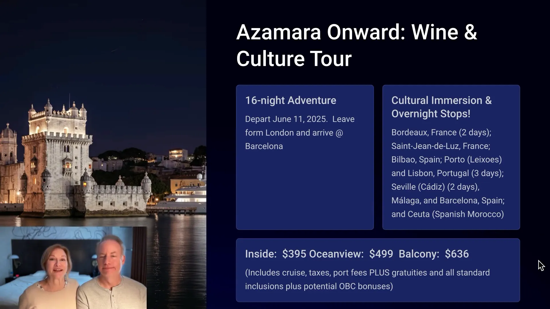 Wine and culture cruise itinerary