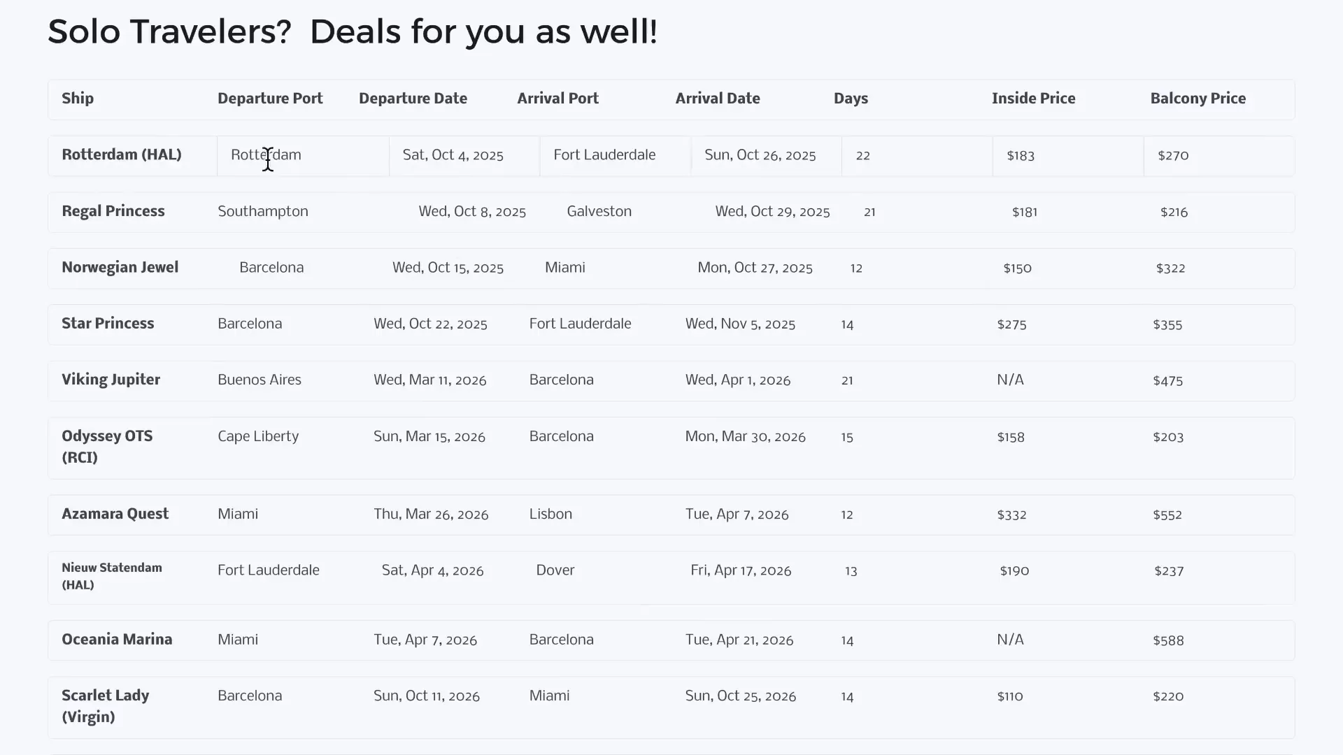 Solo traveler enjoying the cruise experience