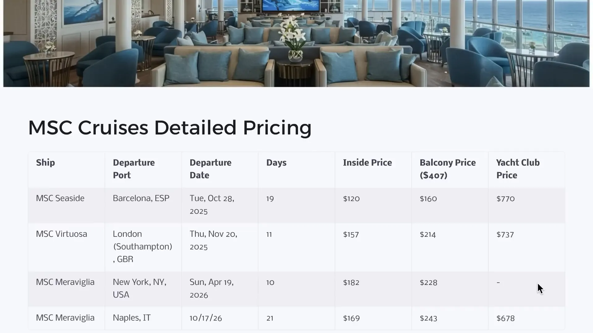 MSC cruise ship sailing through the Caribbean
