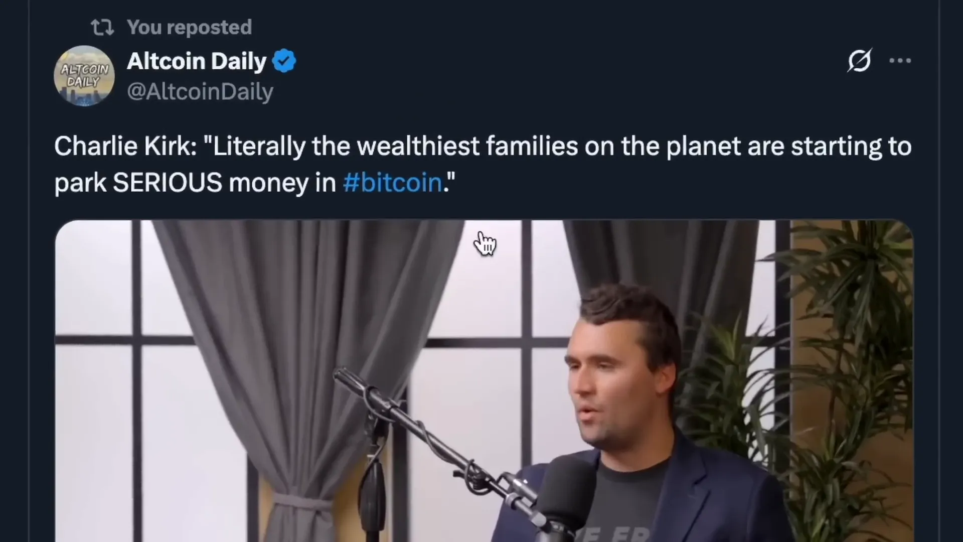 Charlie Kirk discussing Bitcoin