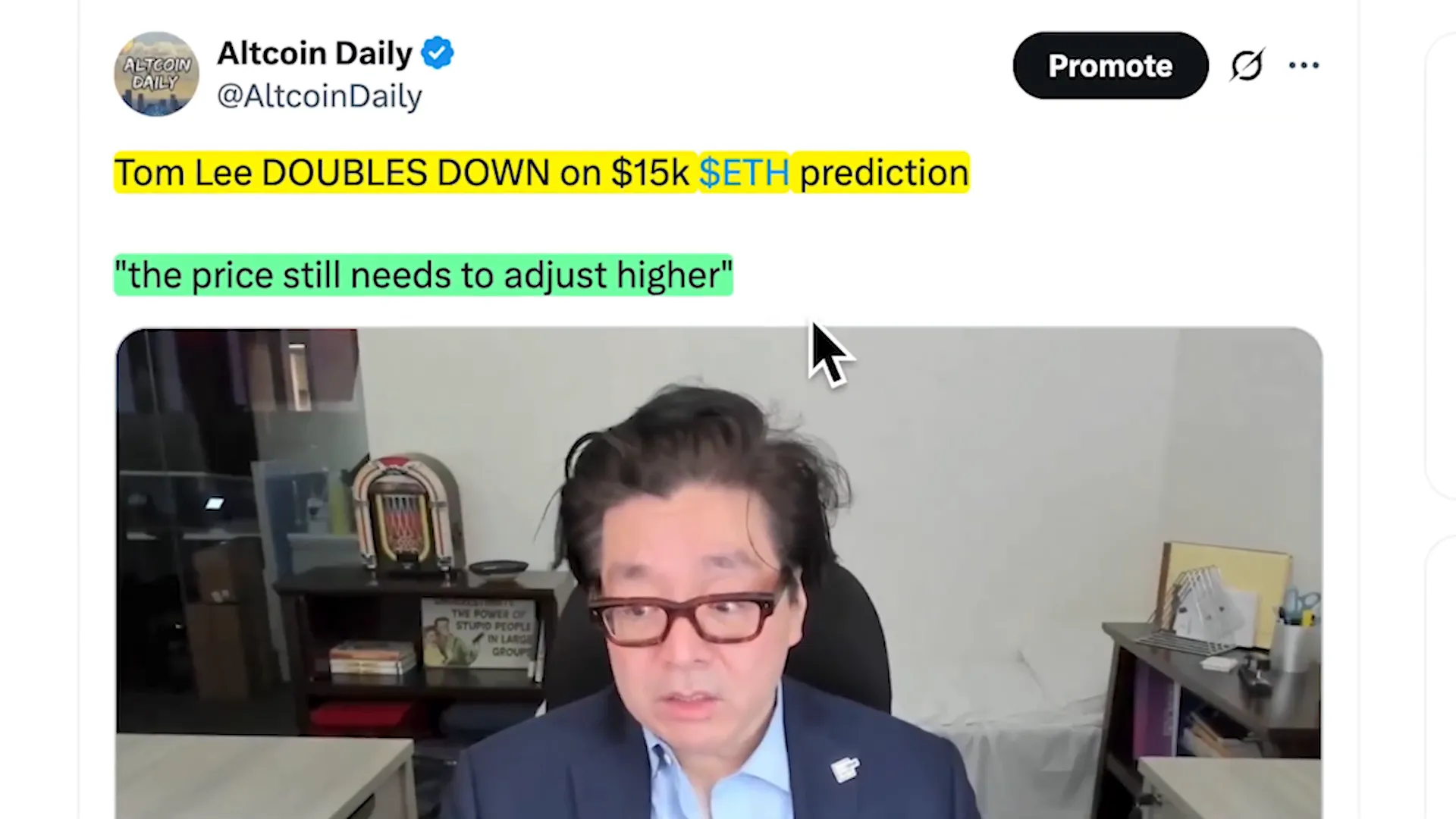 Tom Lee discusses Ethereum price potential