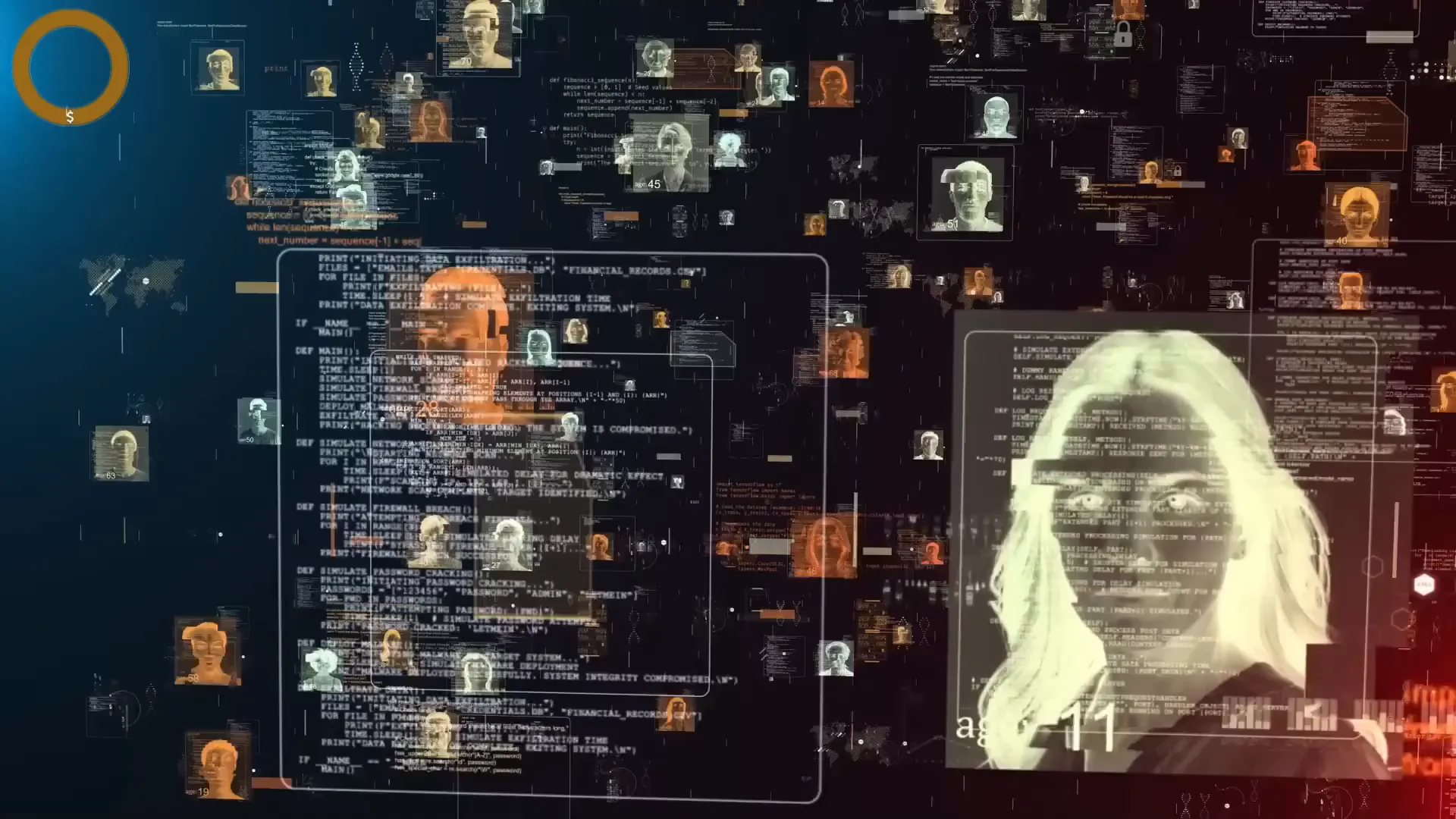 Illustration showing digital currencies tied to surveillance and digital IDs