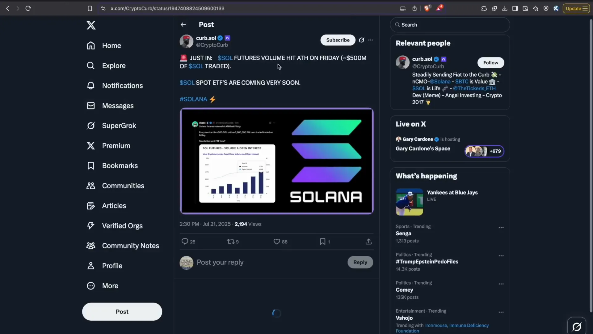Solana futures volume hits all-time high signaling institutional interest