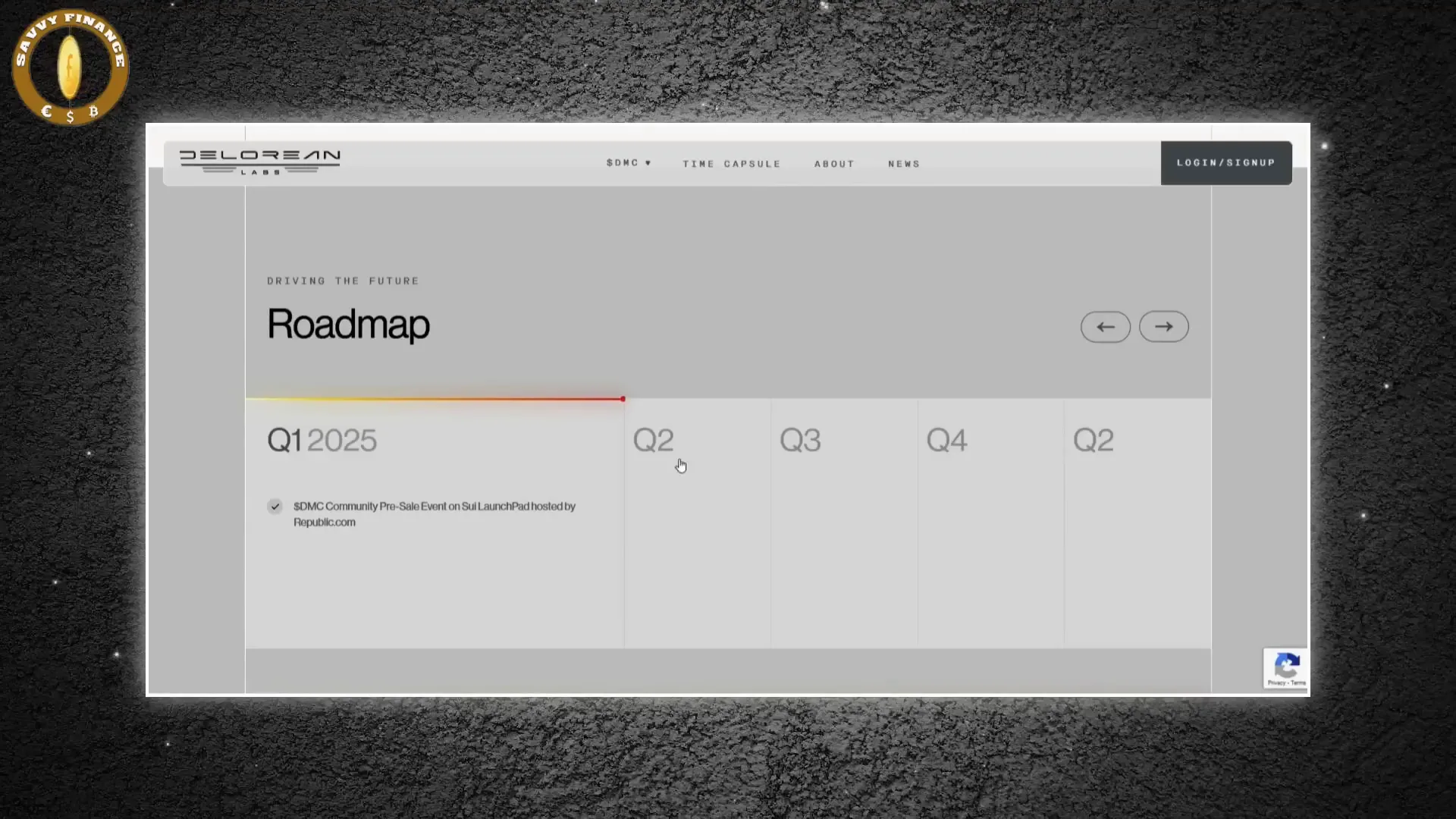 DeLorean Labs roadmap highlighting key milestones