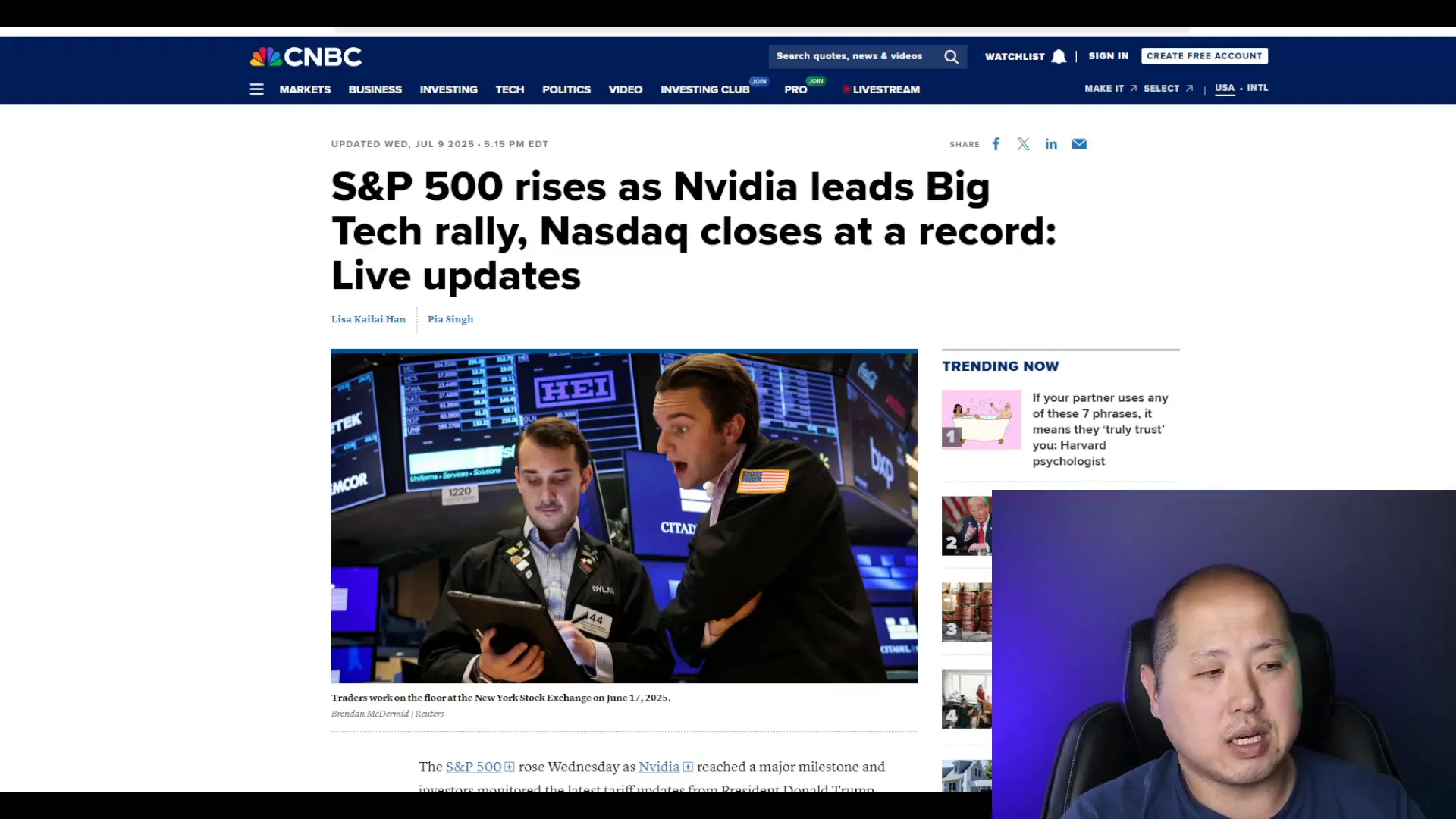 Nvidia hitting $4 trillion market cap, fueling tech rally