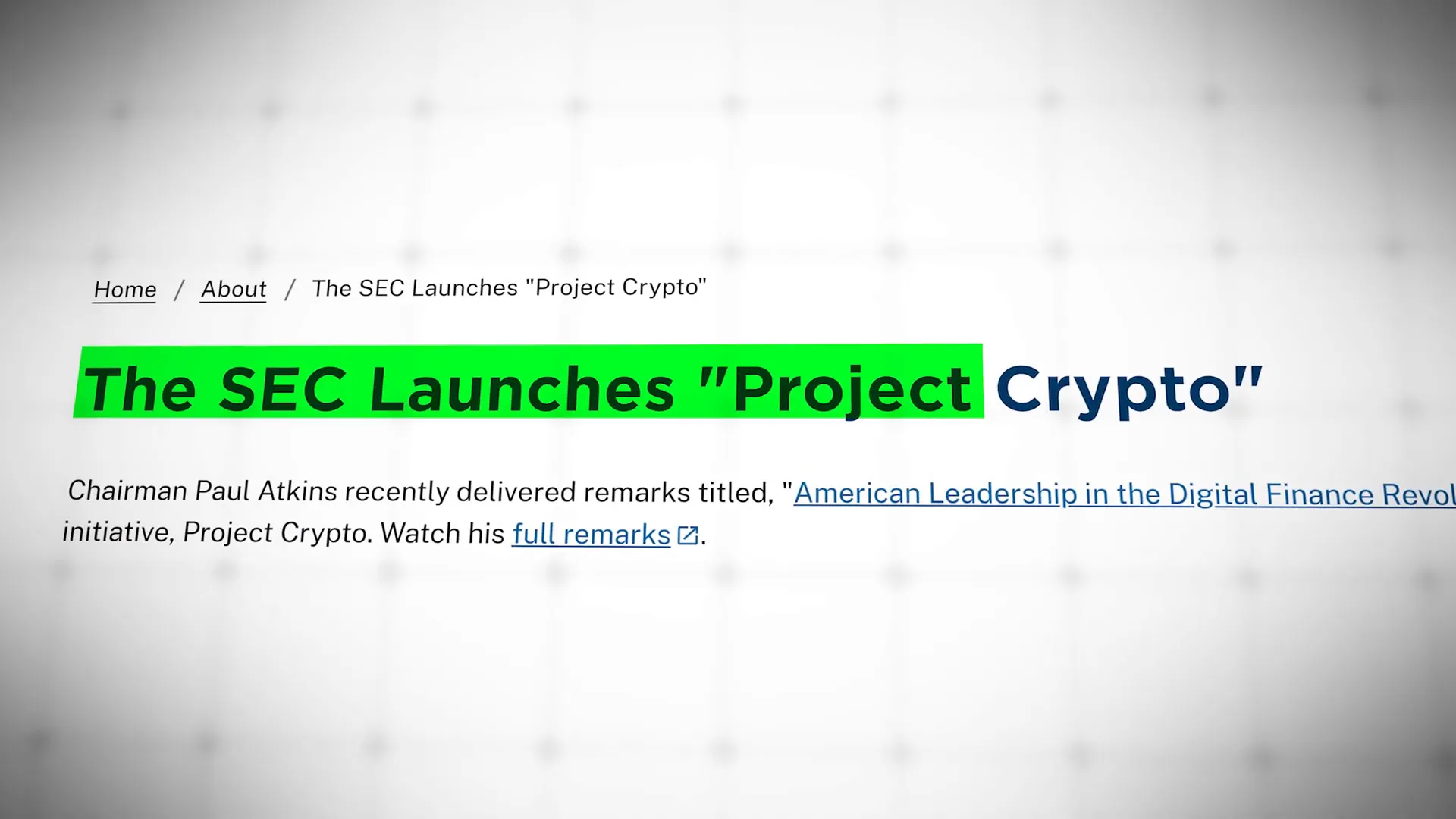 SEC unveils Project Crypto on stage