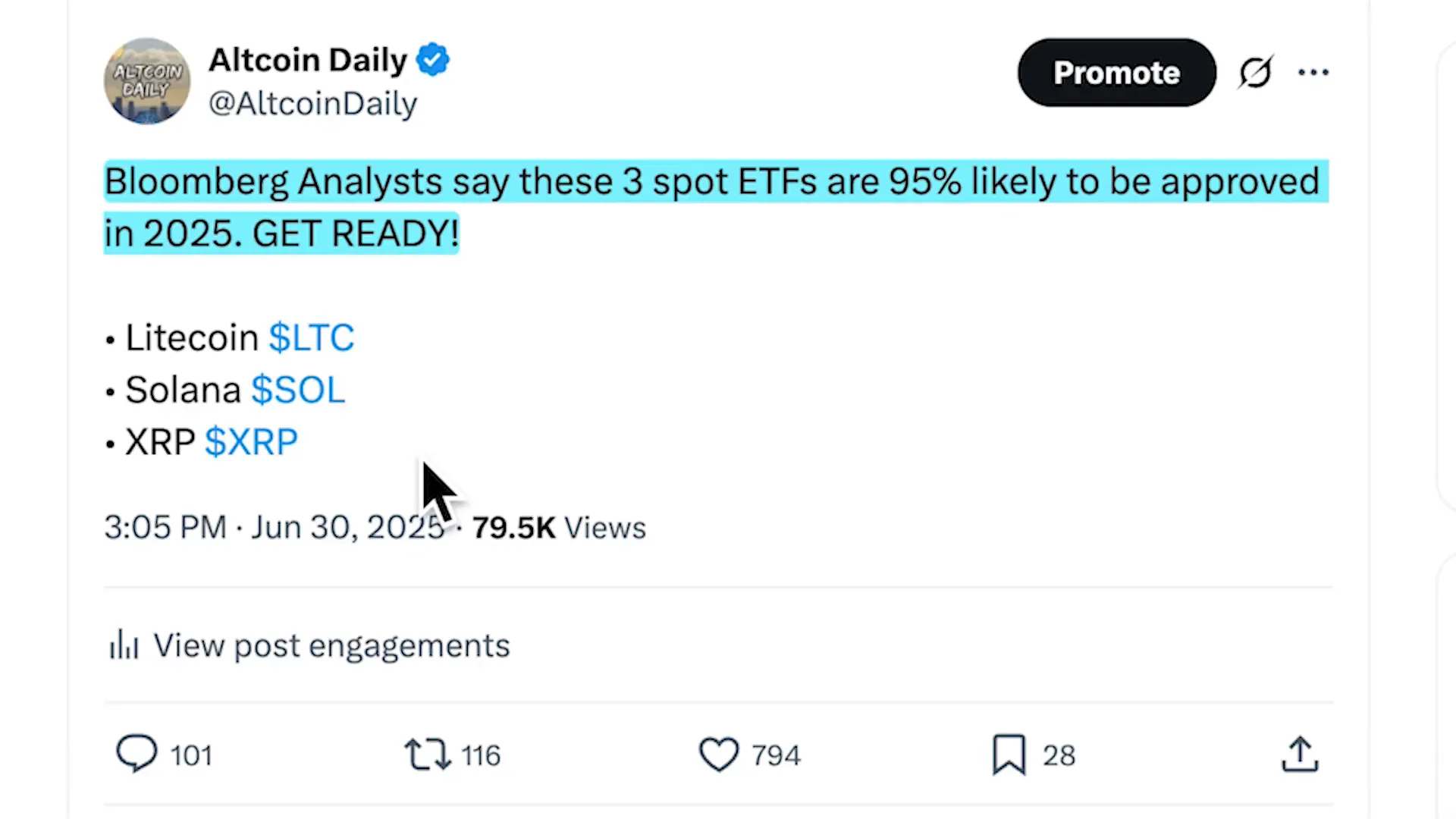 Bloomberg Intelligence expert discussing Solana, Litecoin, and XRP ETFs