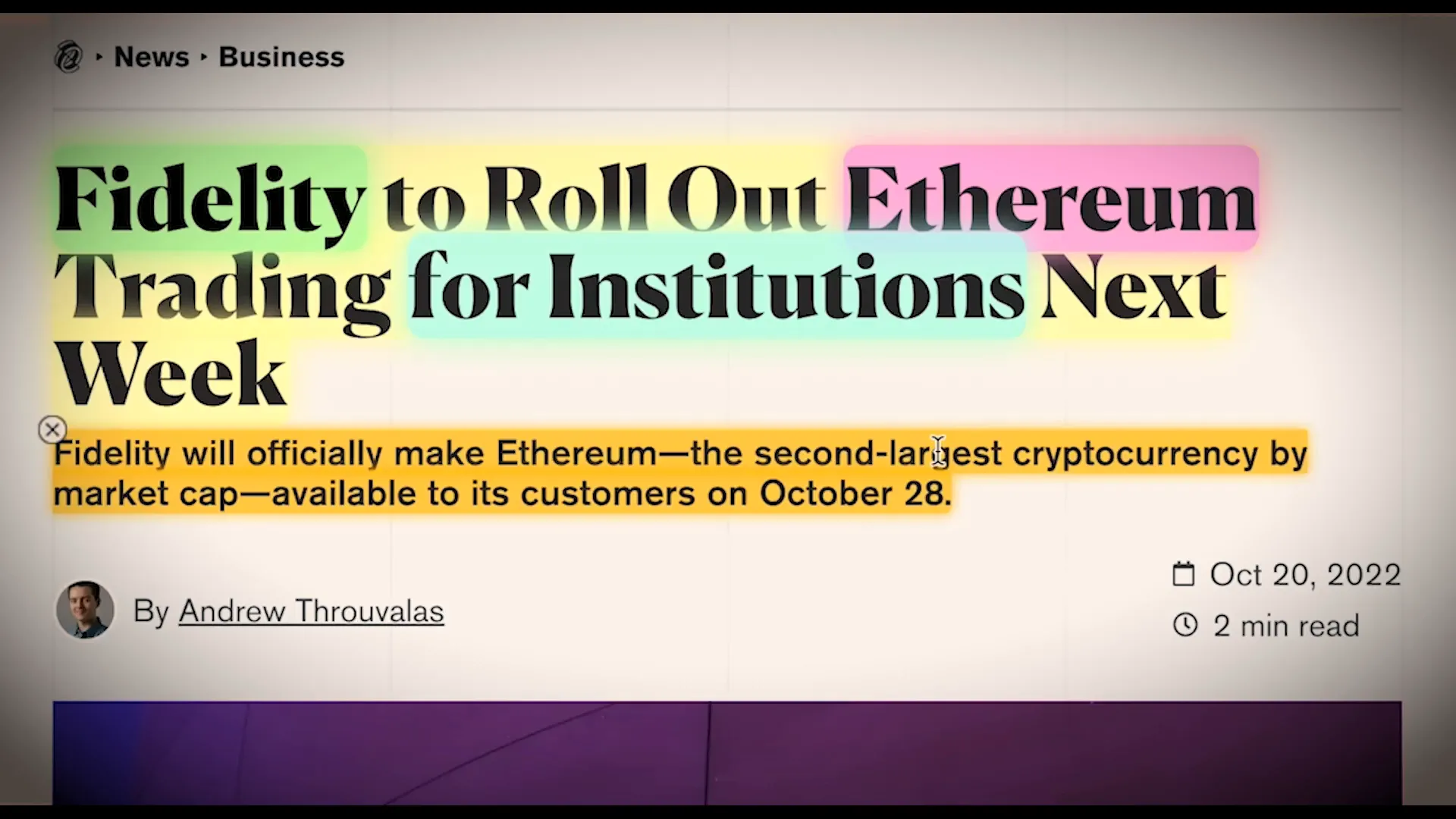 Fidelity announces Ethereum trading for customers