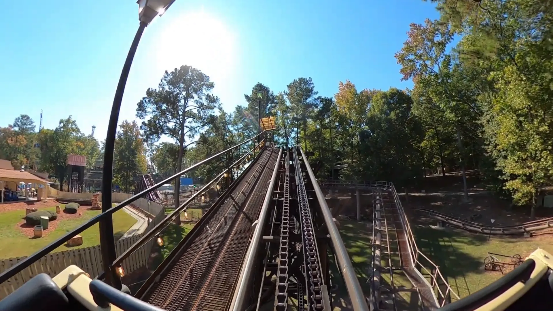 Dahlonega Mine Train lift hill and track