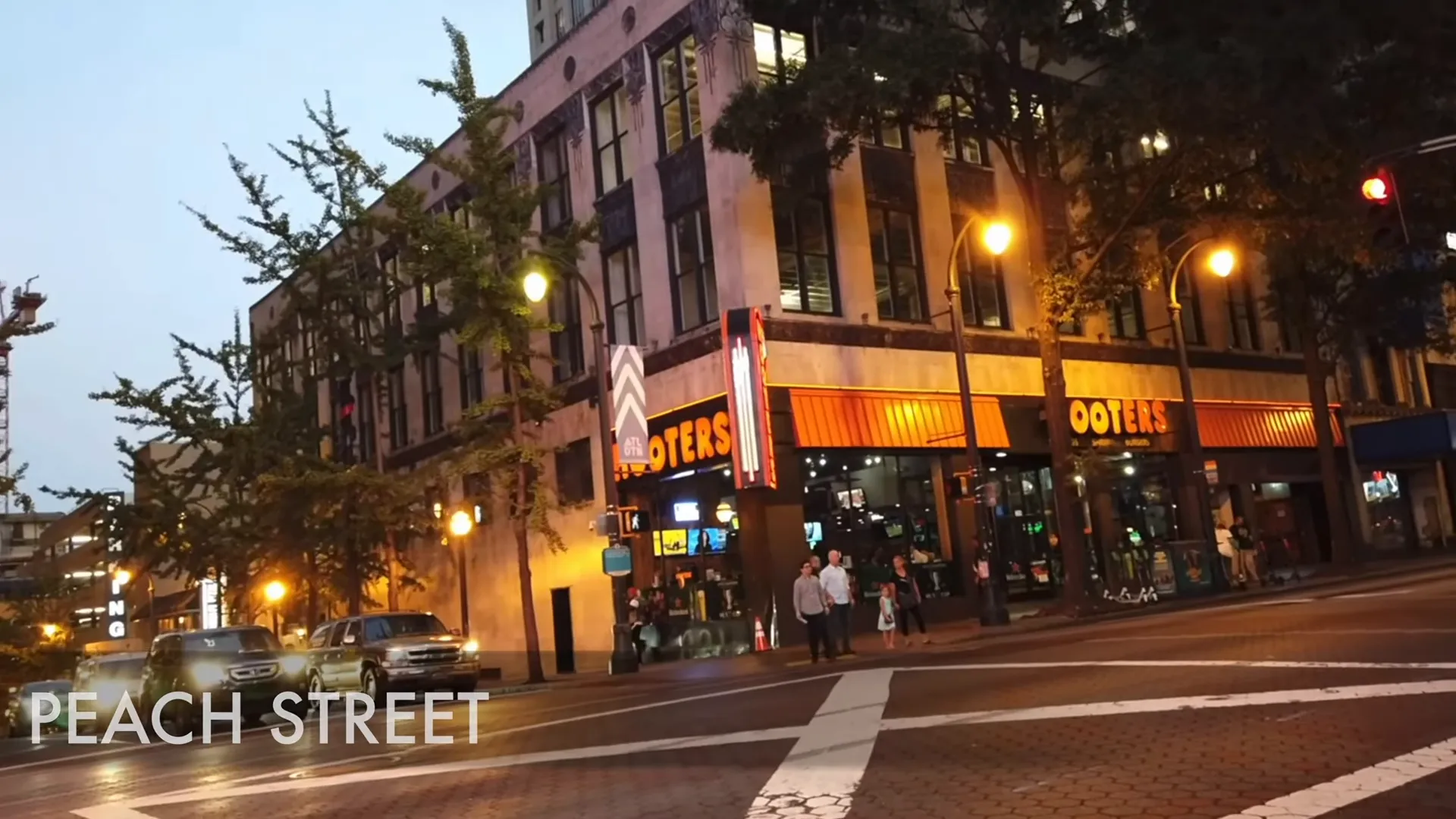 Peachtree Street filled with shops and restaurants